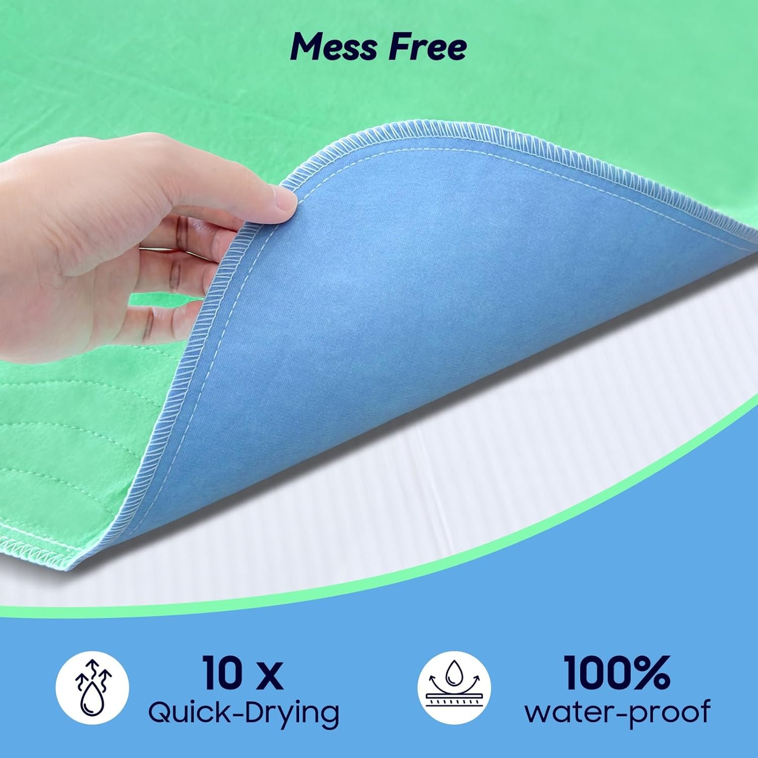 4 Pack 36” x 36” Extra Heavy Absorbency Washable Underpads Bed Pads - Image 4