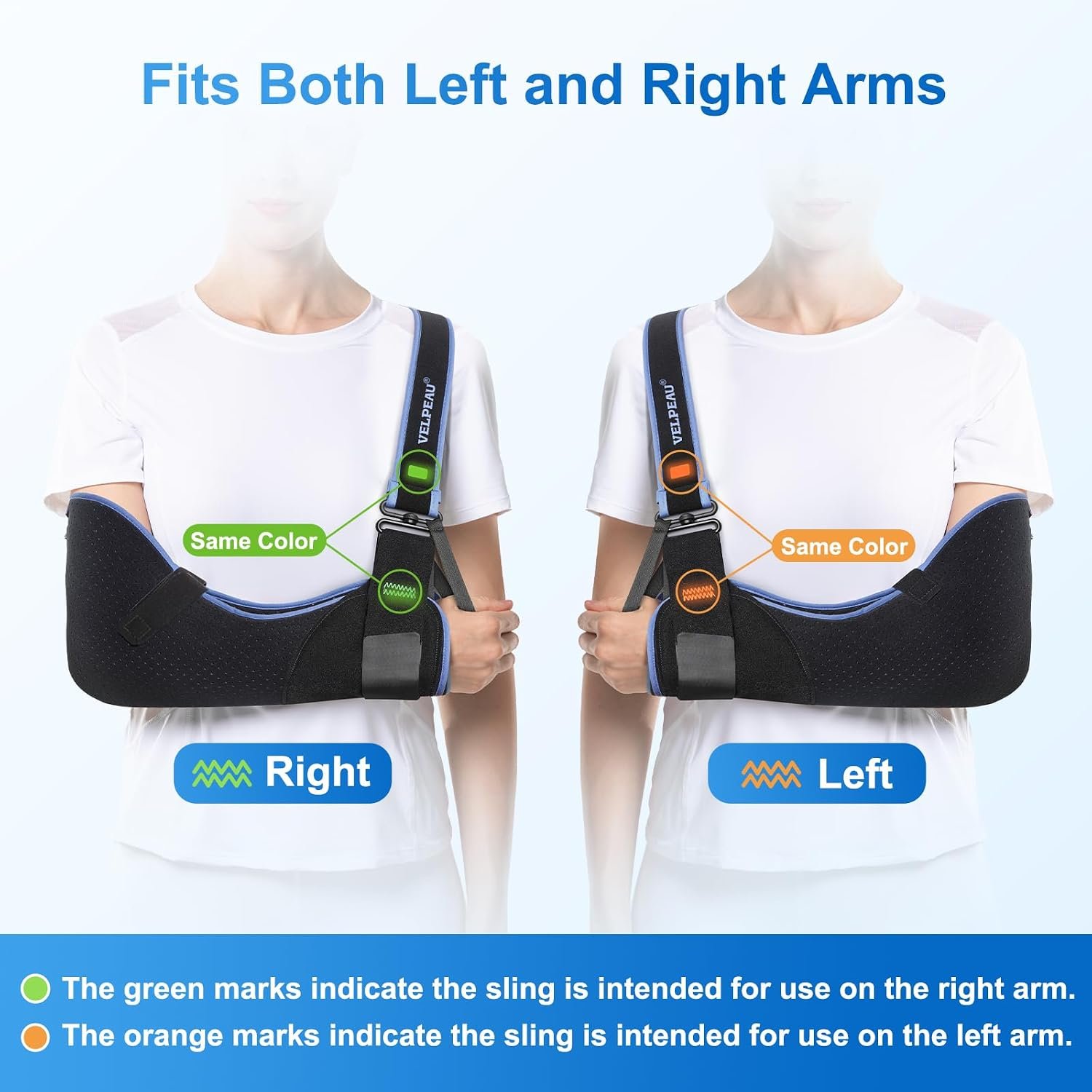 Velpeau Medical Arm Sling Shoulder Immobilizer for Women and Men, Black L - Image 6