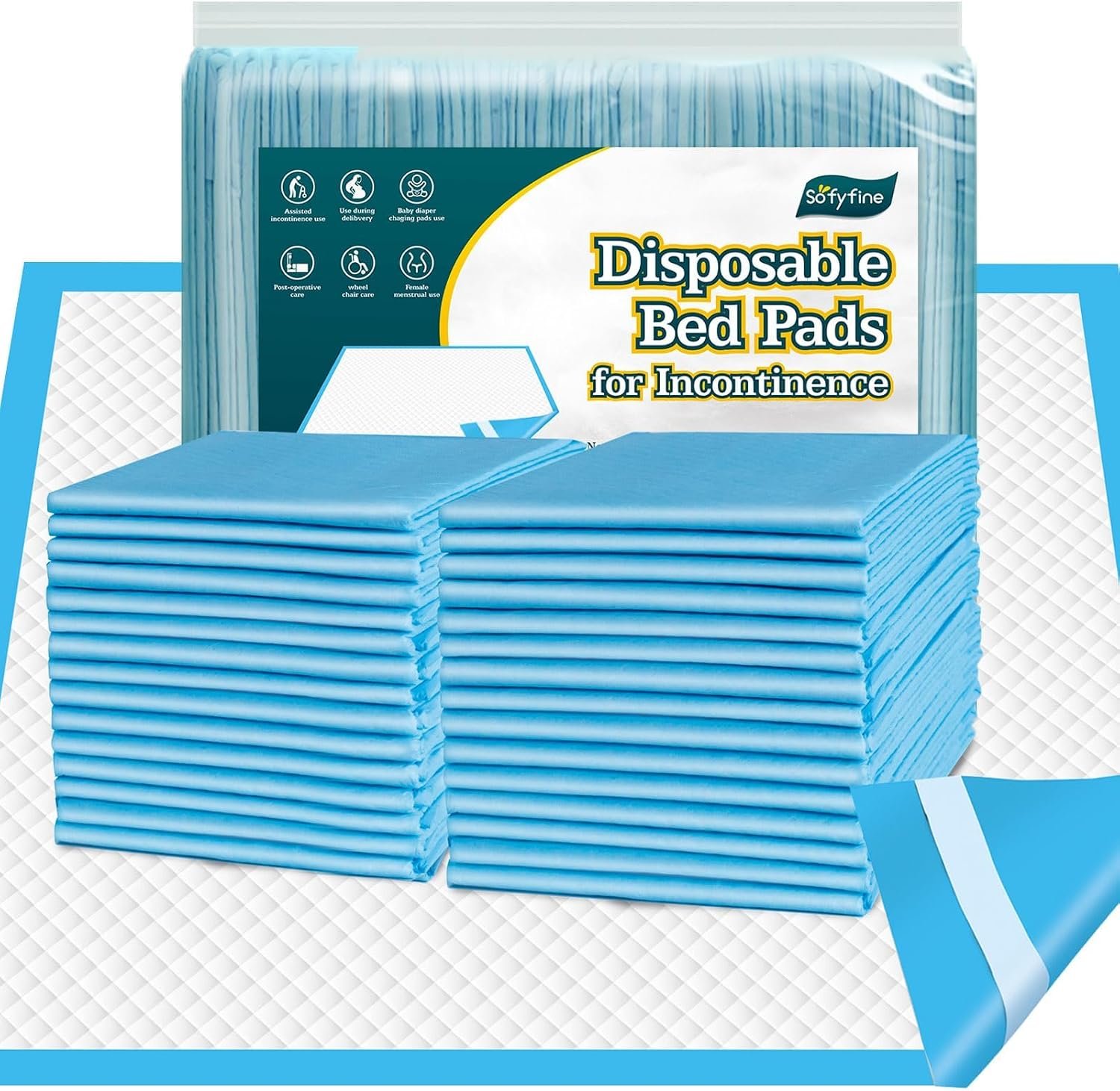 50 Count Disposable Bed Pads with A...