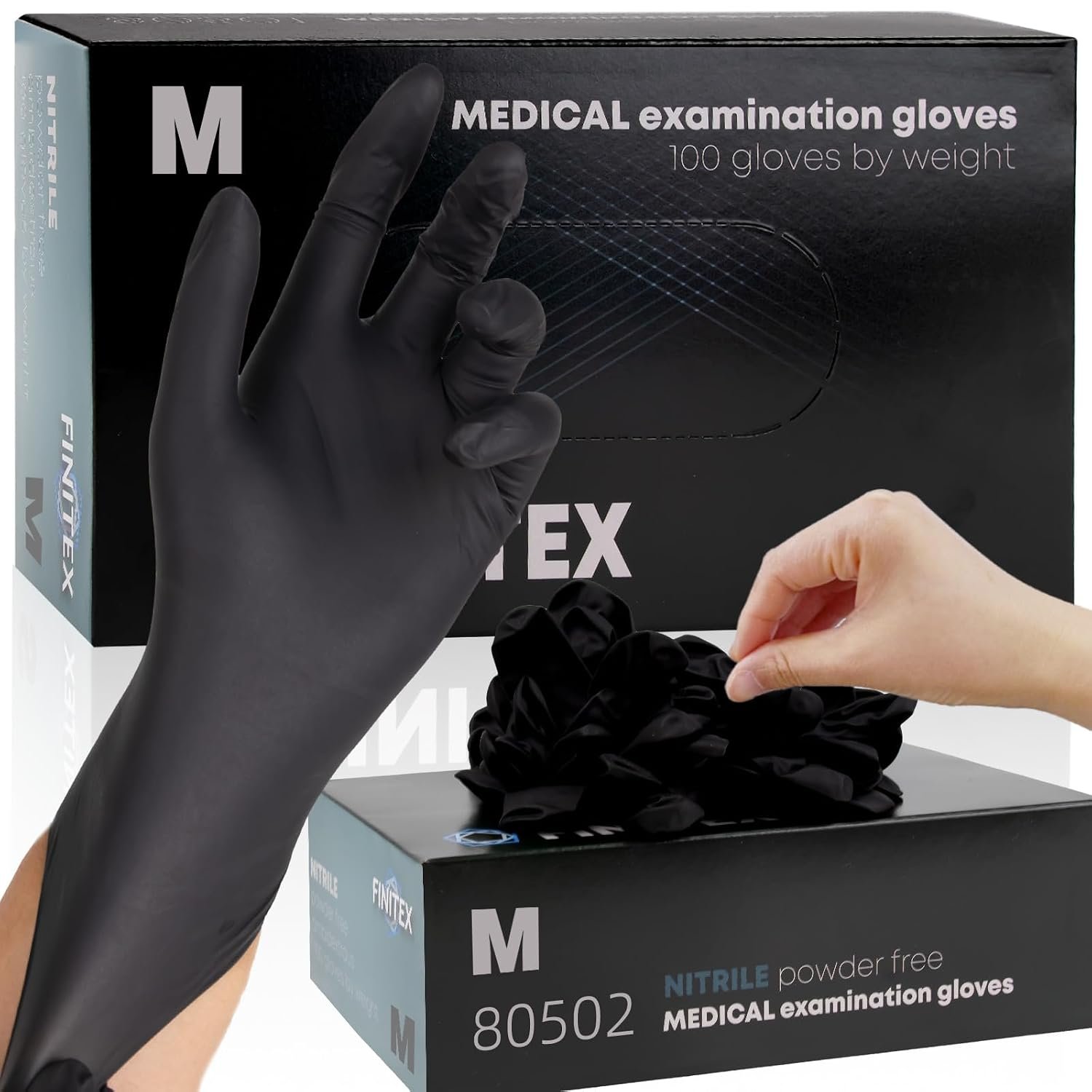 FINITEX Black Nitrile Disposable Gl...