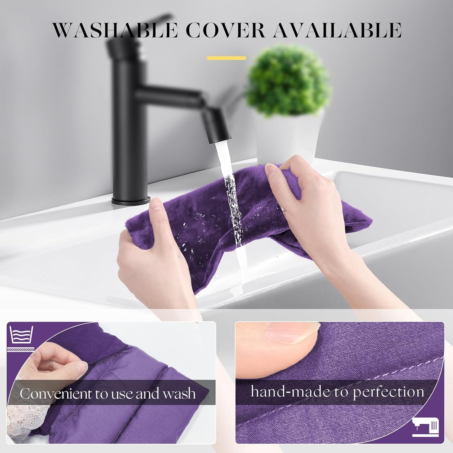 Microwavable Heating Pad with Washable Cover 13x7 Inch Flaxseed Microwave Hot Pack, Lavender Scent, Moist Warm Compress for Relaxation, Non-Electric & Portable - Image 4