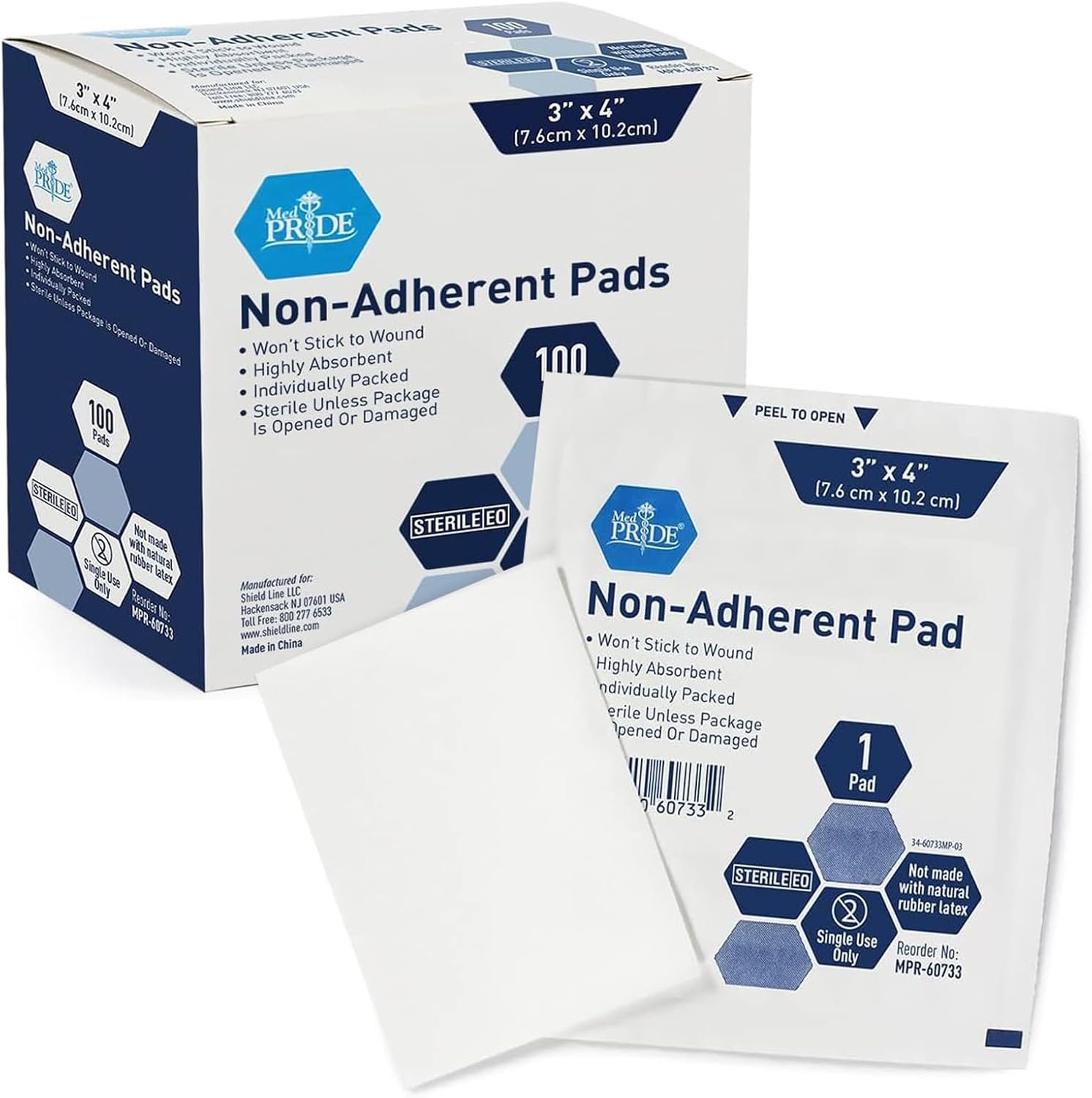 MED PRIDE Sterile Non Stick Pads fo...
