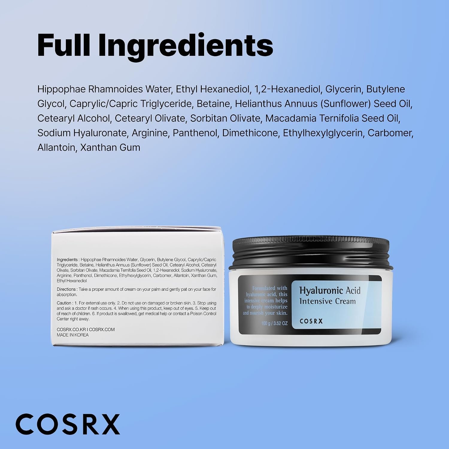 COSRX Hyaluronic Acid Cream, Daily Moisturizer for Sensitive Skin, 3.52 oz - Image 7