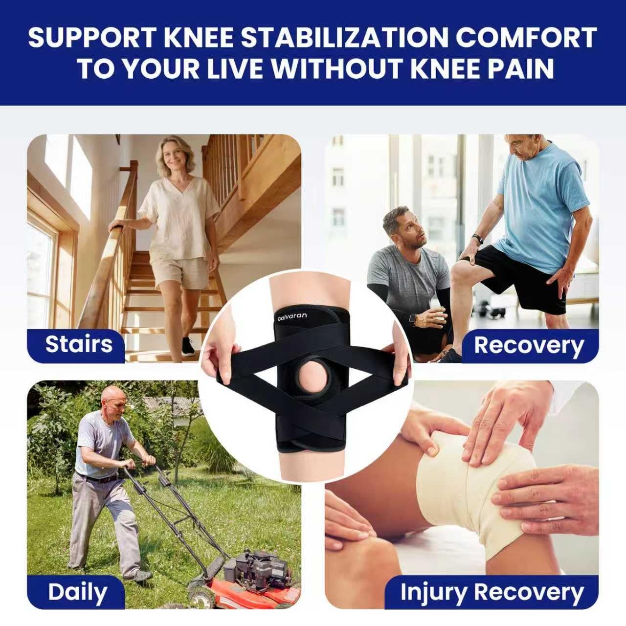 Knee Brace for Men & Women - ACL, MCL, Meniscus Tear Support & Arthritis Pain Relief - Stabilizing Knee Braces Support with Side Stabilizers & Patella Gel Pad - Image 4