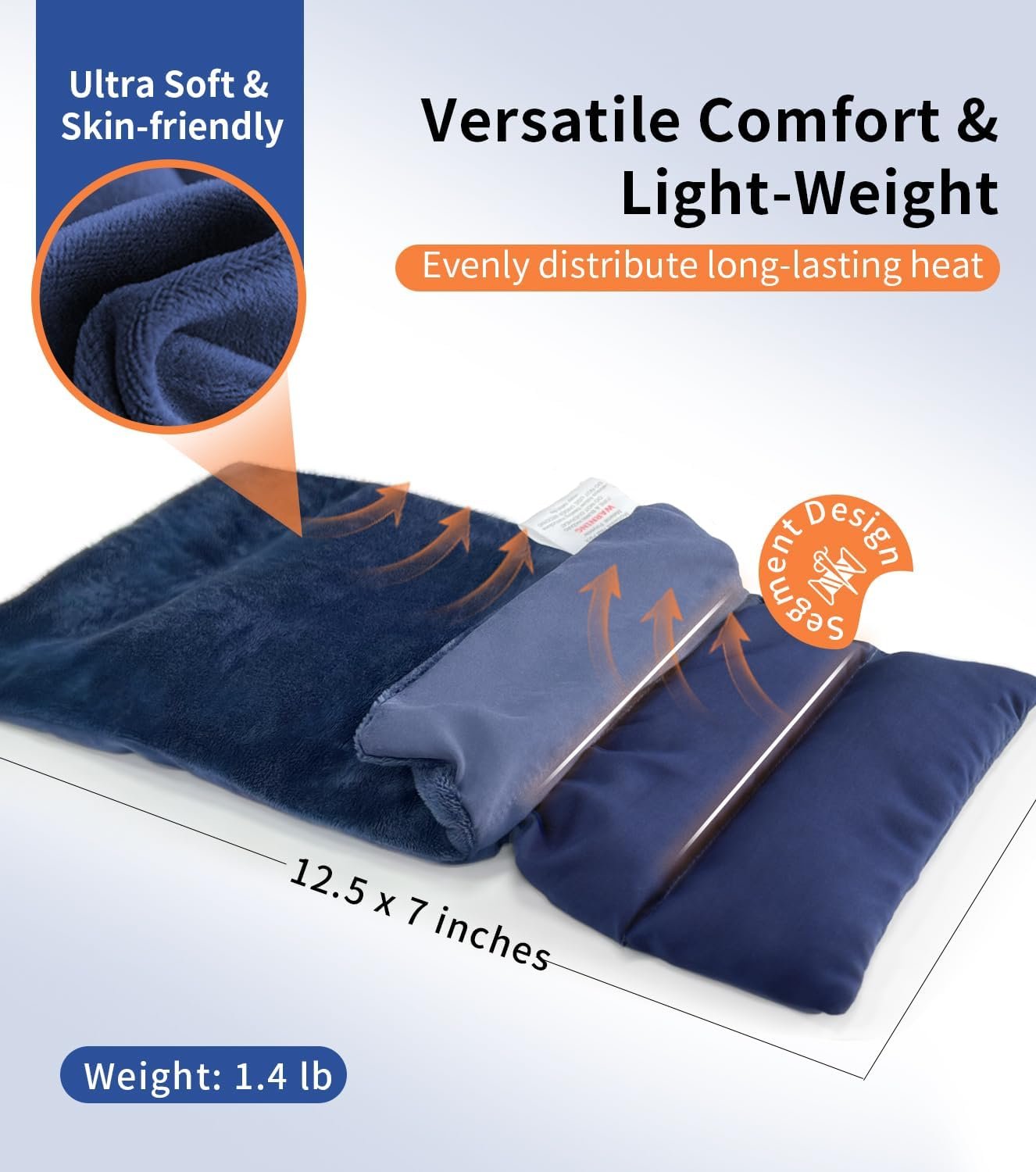 Microwavable Heating Pad with Washable Cover 13x7 Inch Flaxseed Microwave Hot Pack, Lavender Scent, Moist Warm Compress for Relaxation, Non-Electric & Portable - Image 4