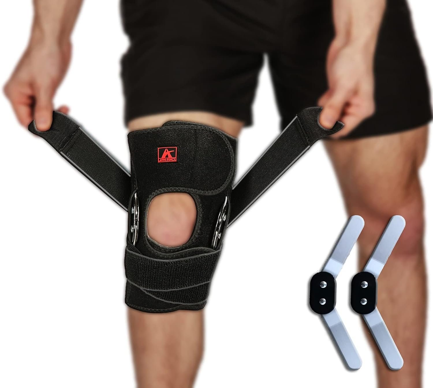 Hinged Knee Brace Support with Stra...