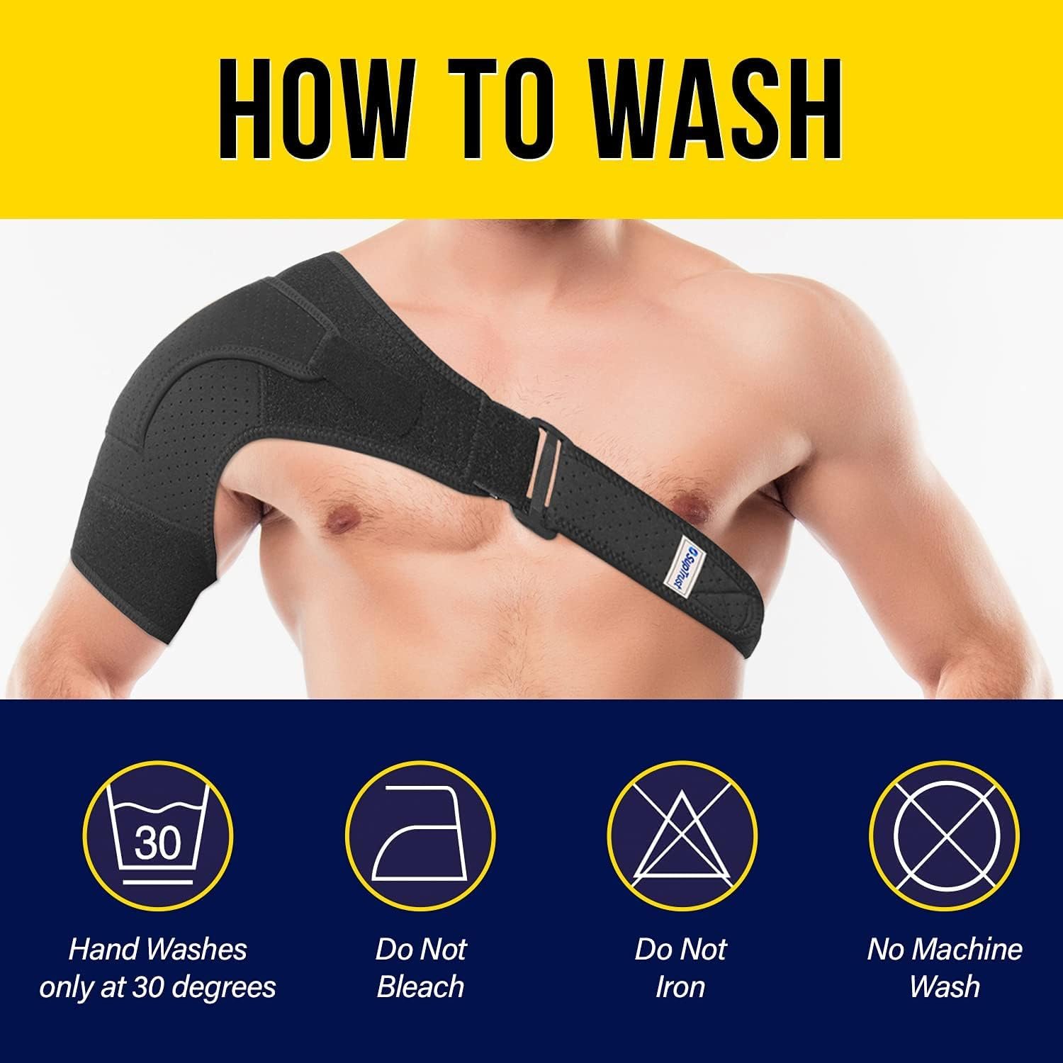 Suptrust Shoulder Brace for Men & Women: Adjustable Shoulder Wrap for Pain Relief, AC Joint, Torn Rotator Cuff, Injuries & Tendonitis - One Size Regular - Image 5