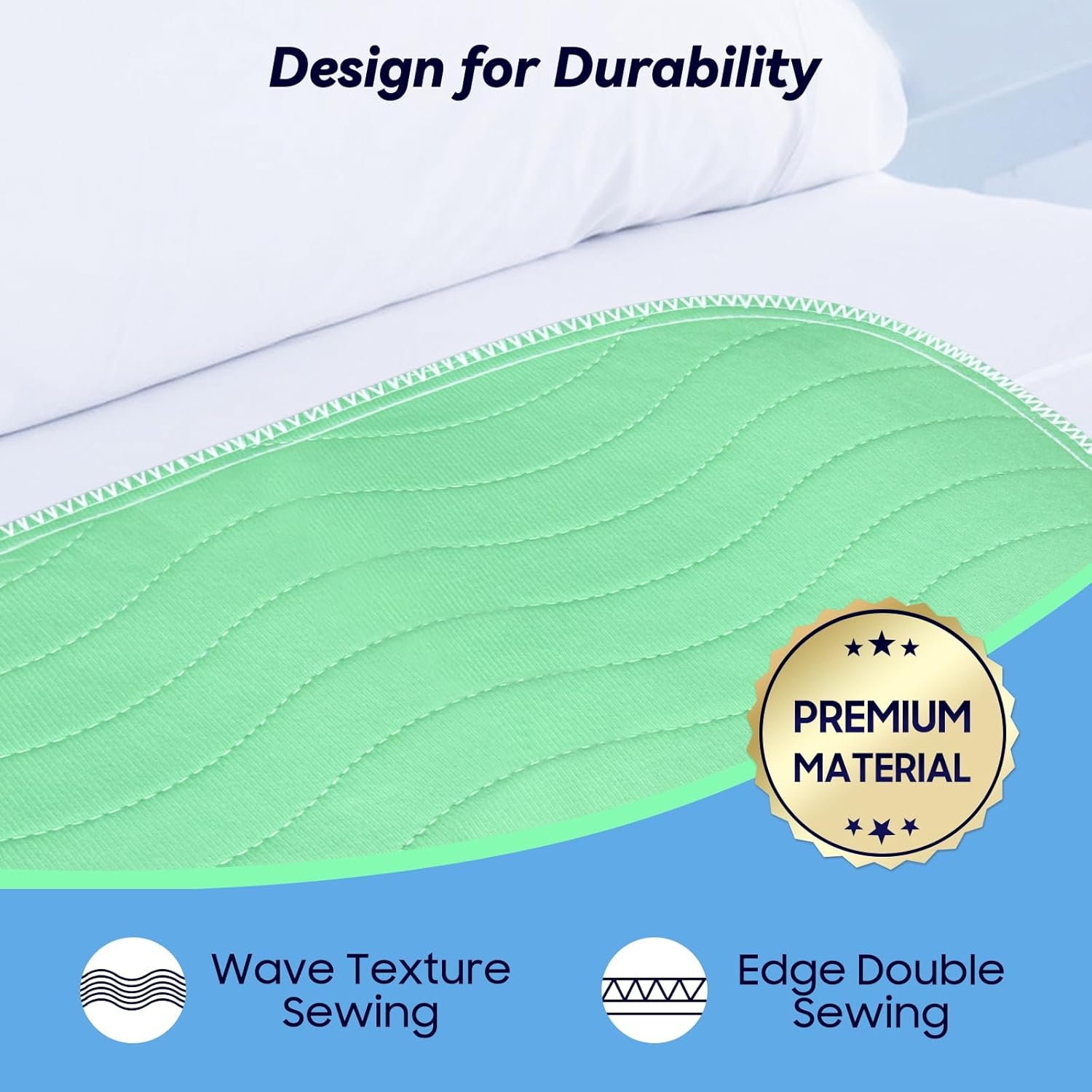 4 Pack 36” x 36” Extra Heavy Absorbency Washable Underpads Bed Pads - Image 5