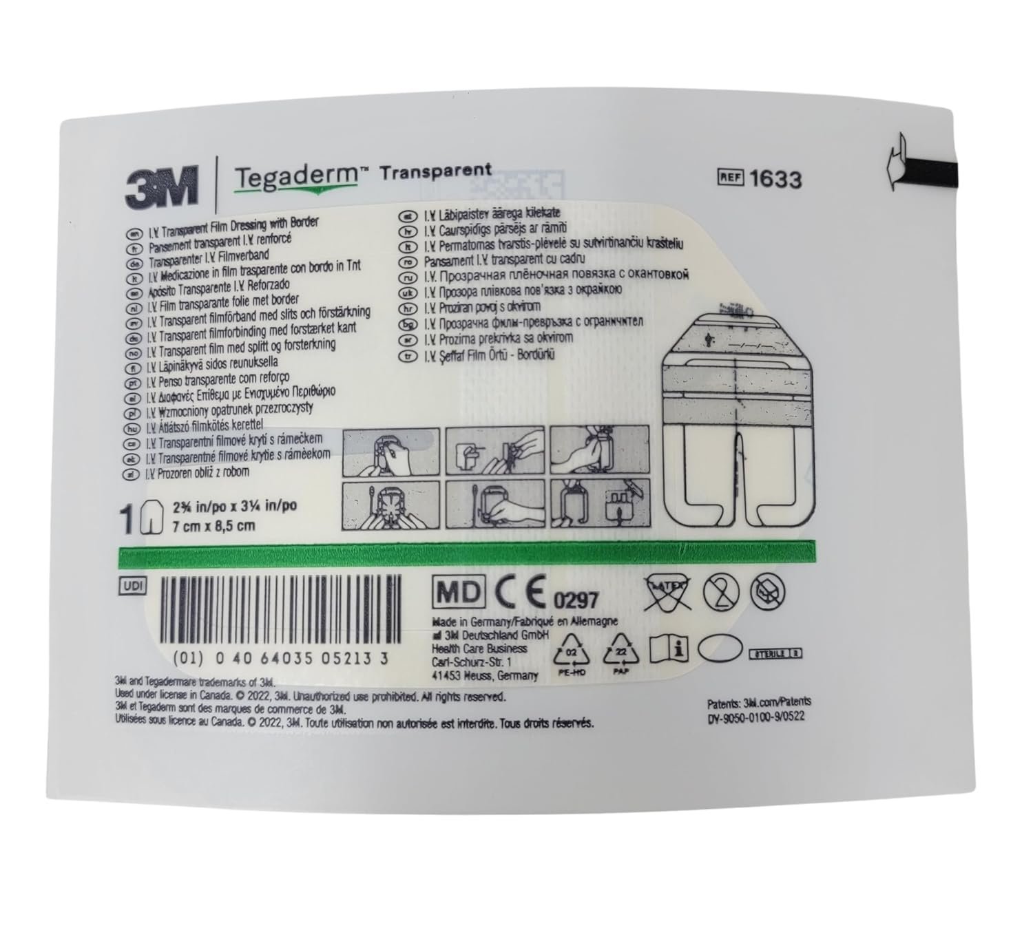 3M Tegaderm Transparent Film Dressing - IV, 2-3/4" x 3-1/4" - Image 2