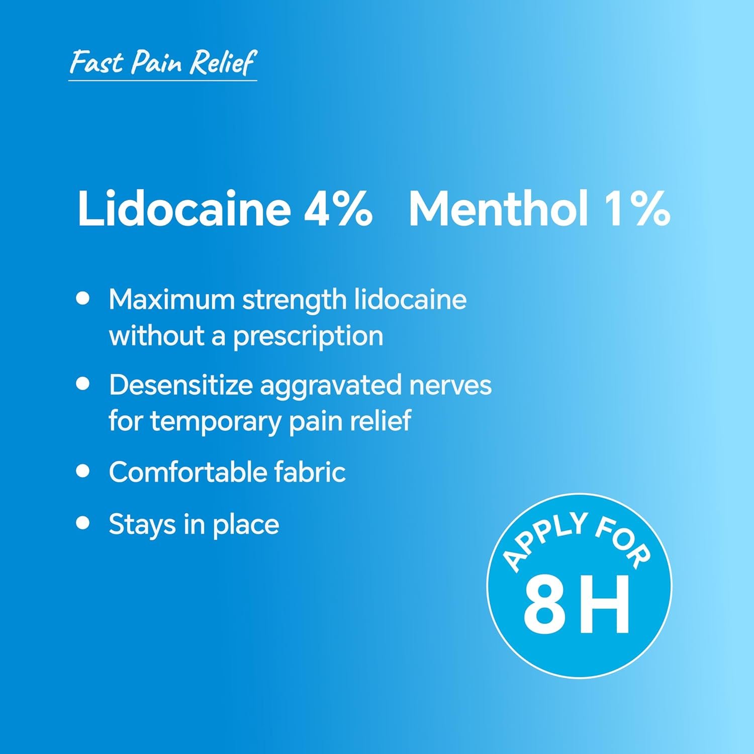 4% Lidocaine Plus 1% Menthol Pain Relief Patch for Back Ache Stiff Neck Joint Pain Muscle Soreness Topical Analgesic,15 Counts - Image 4