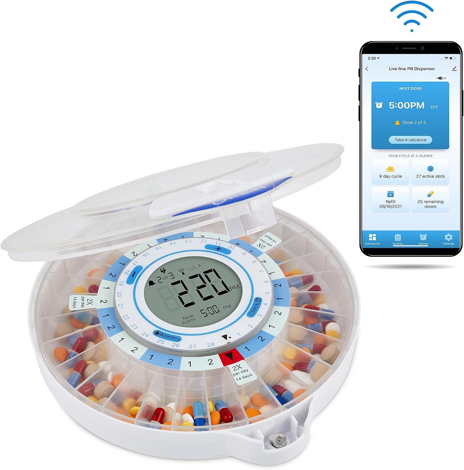 LiveFine Auto WiFi Pill Dispenser f...