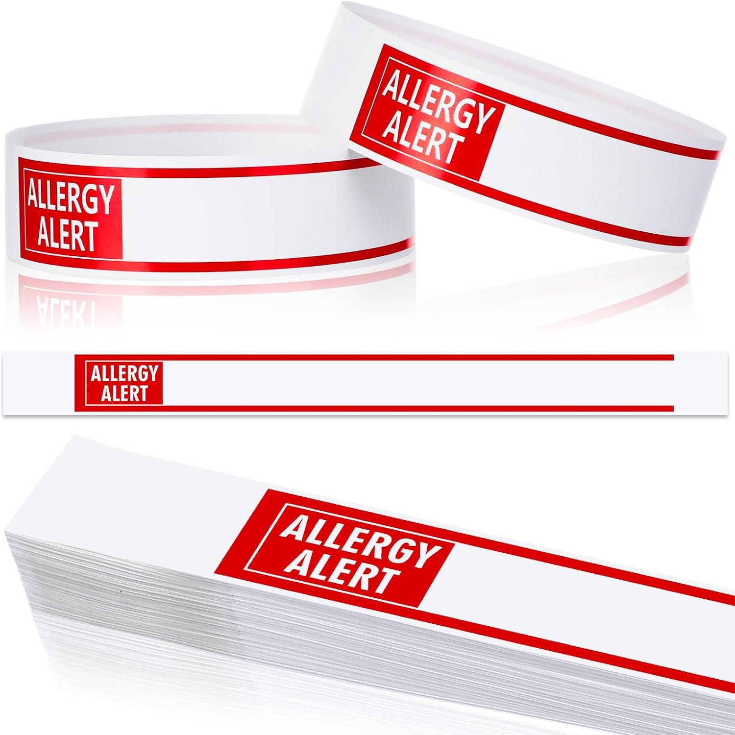 600 Pcs Red Allergy Bracelets Alert...