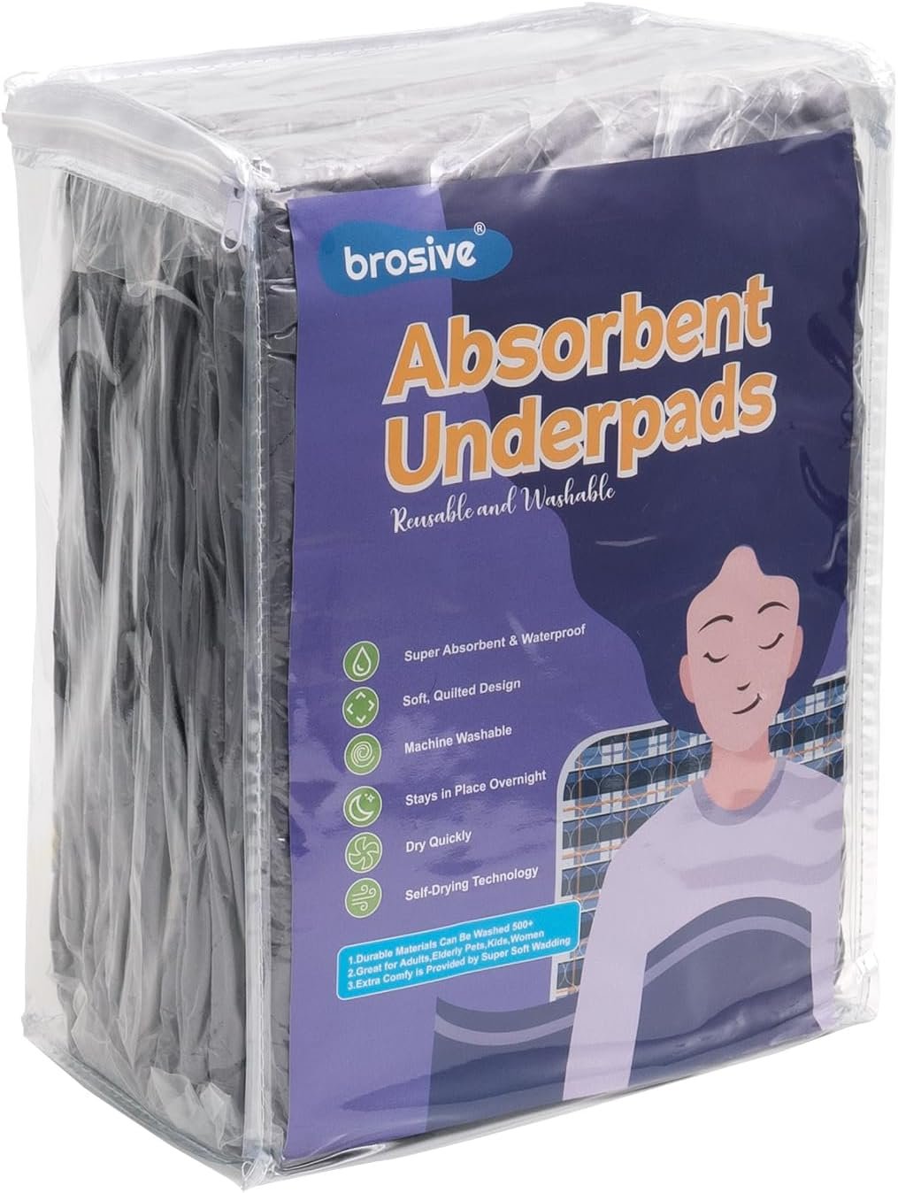 Incontinence Pads for Bed 36x52 Inch(4Pack),Hide Stain Washable Bed Pads for Adult,Non Slip Heavy Absorbency Bed Wetting Pads for Elderly,Bed Protector Pad,Reusable Waterproof Bed Pad Washable - Image 2
