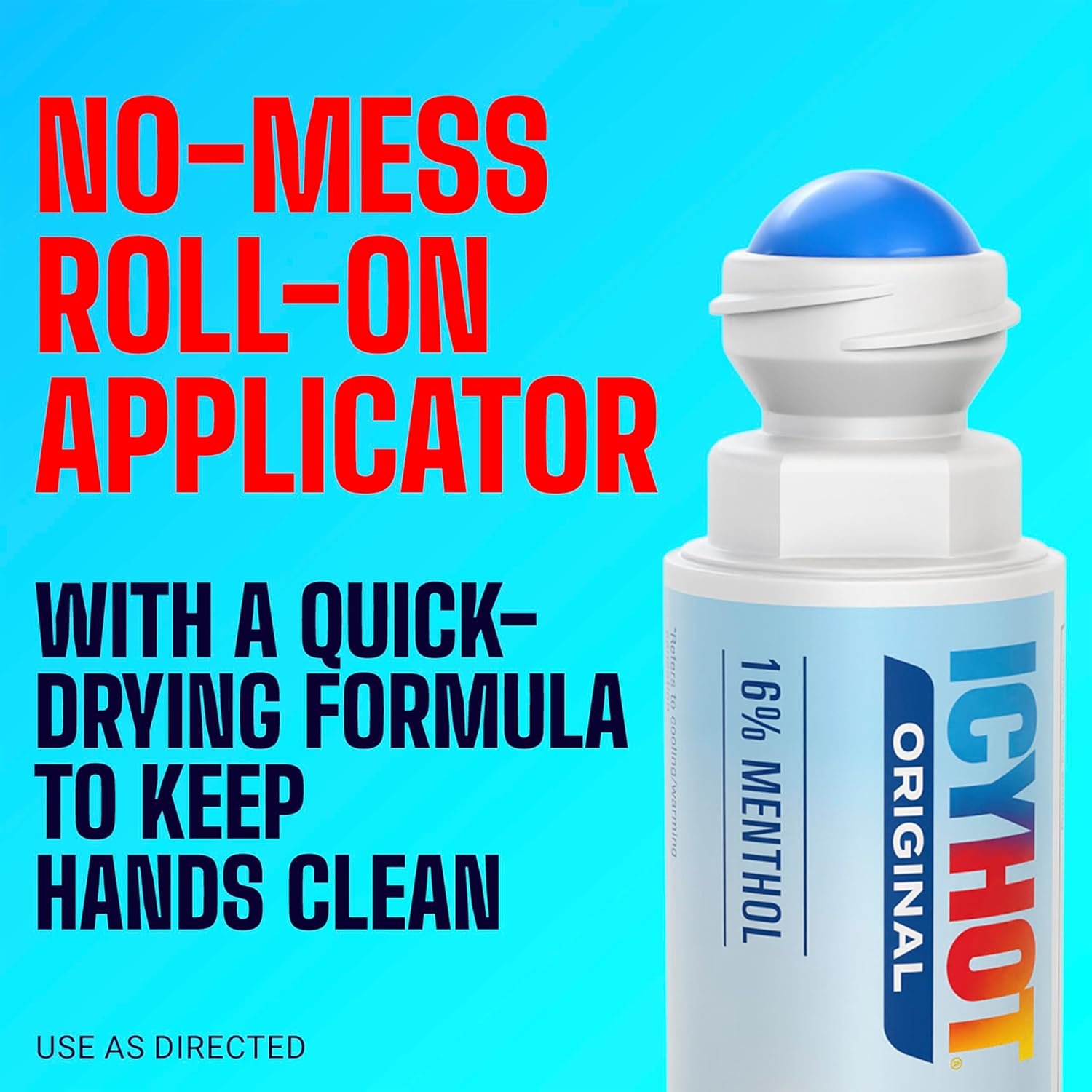 Icy Hot Original Pain Relief No-Mess Roll-On Applicator, Fast-Acting Pain Relief with Max Strength Menthol 16%, Contrast Therapy for Backaches, Joints, Muscle Strains and Arthritis, 2.5 oz - Image 7