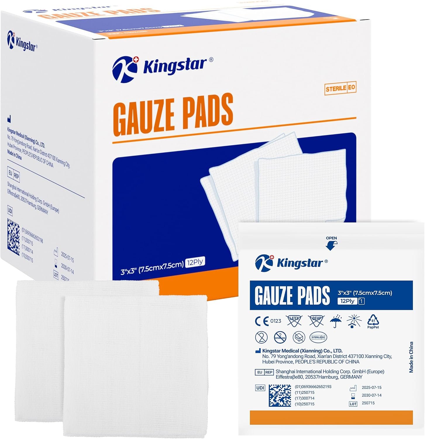 100 Pack Sterile Gauze Pads 3×...