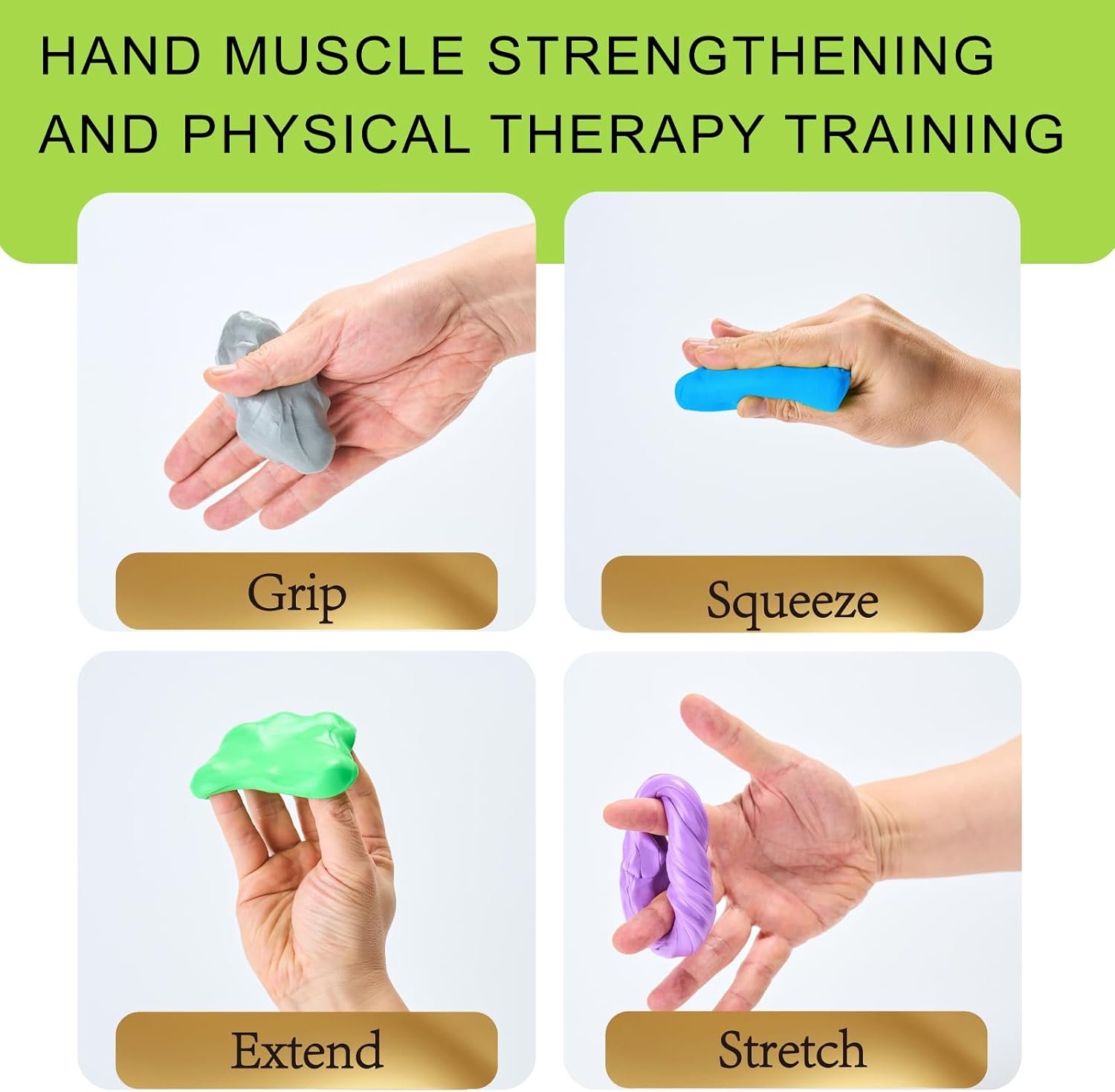 4 Pack Theramandu Therapy Putty Kit (3oz Each) – Hand Putty Physical Therapy for Adults, Sensory Stress Relief & Hand Muscle Strengthening Exercise Therapy Putty, 4 Different Resistances - Image 4