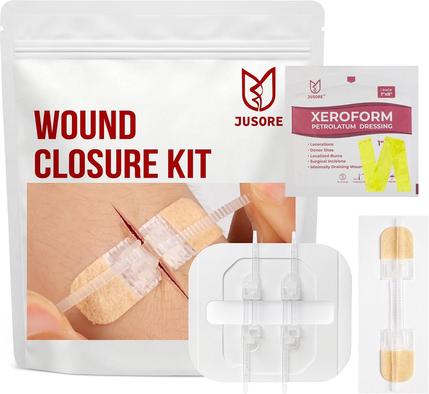 23 Pcs Wound Closure Kit with 6 Zip...