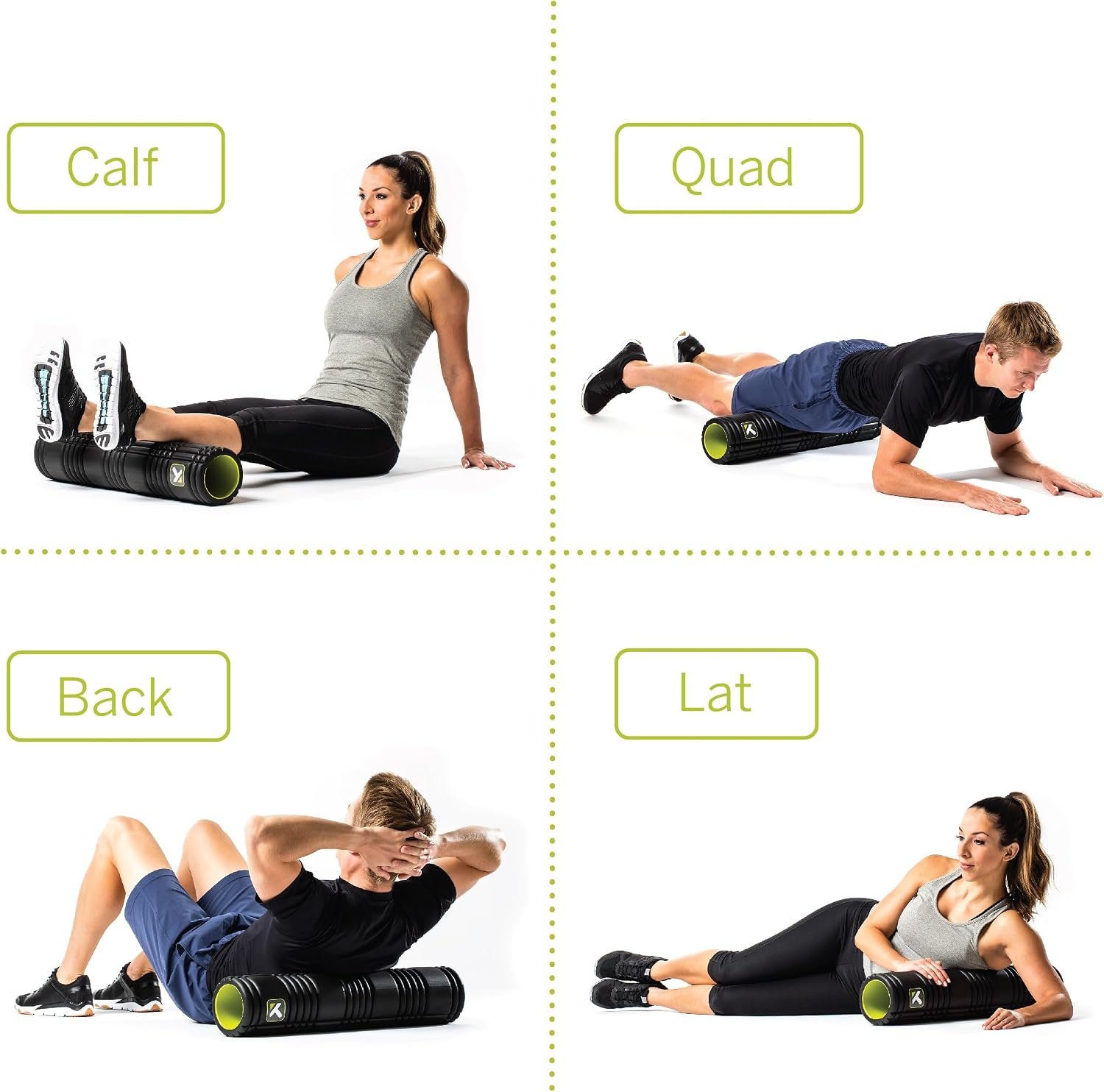 TriggerPoint Grid 2.0 Foam Roller for Deep Tissue Massage and Muscle Recovery, 26 Inch Multi-Density EVA with Hollow Core, Supports 500 Pounds, Black - Image 4