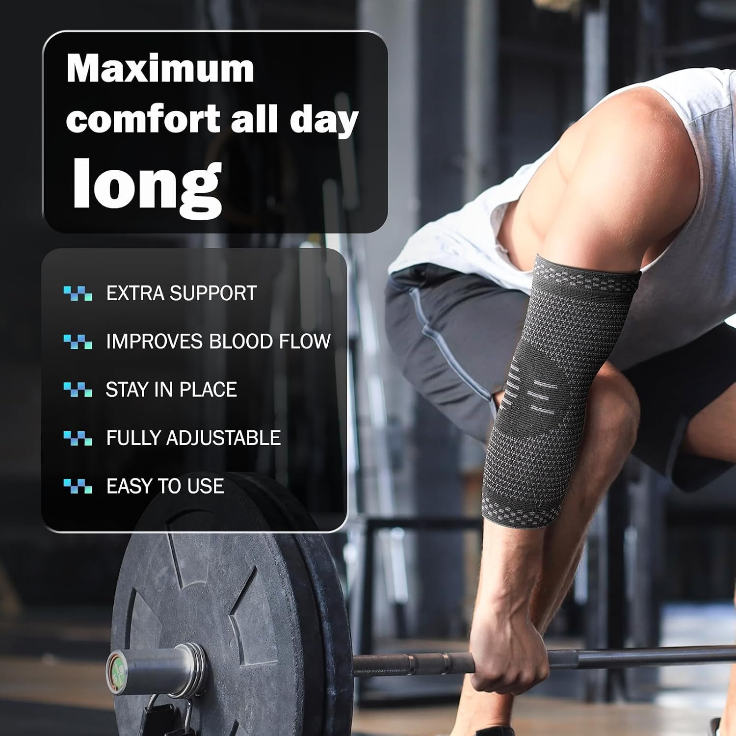 POWERLIX 2Pack Elbow Orthopedic Brace Compression Support (Pair) - Elbow Sleeve for Tennis, Golfer’s, Bursitis, and Sprains, Arthritis, Tendonitis. Pain Relief(Black, S) - Image 3