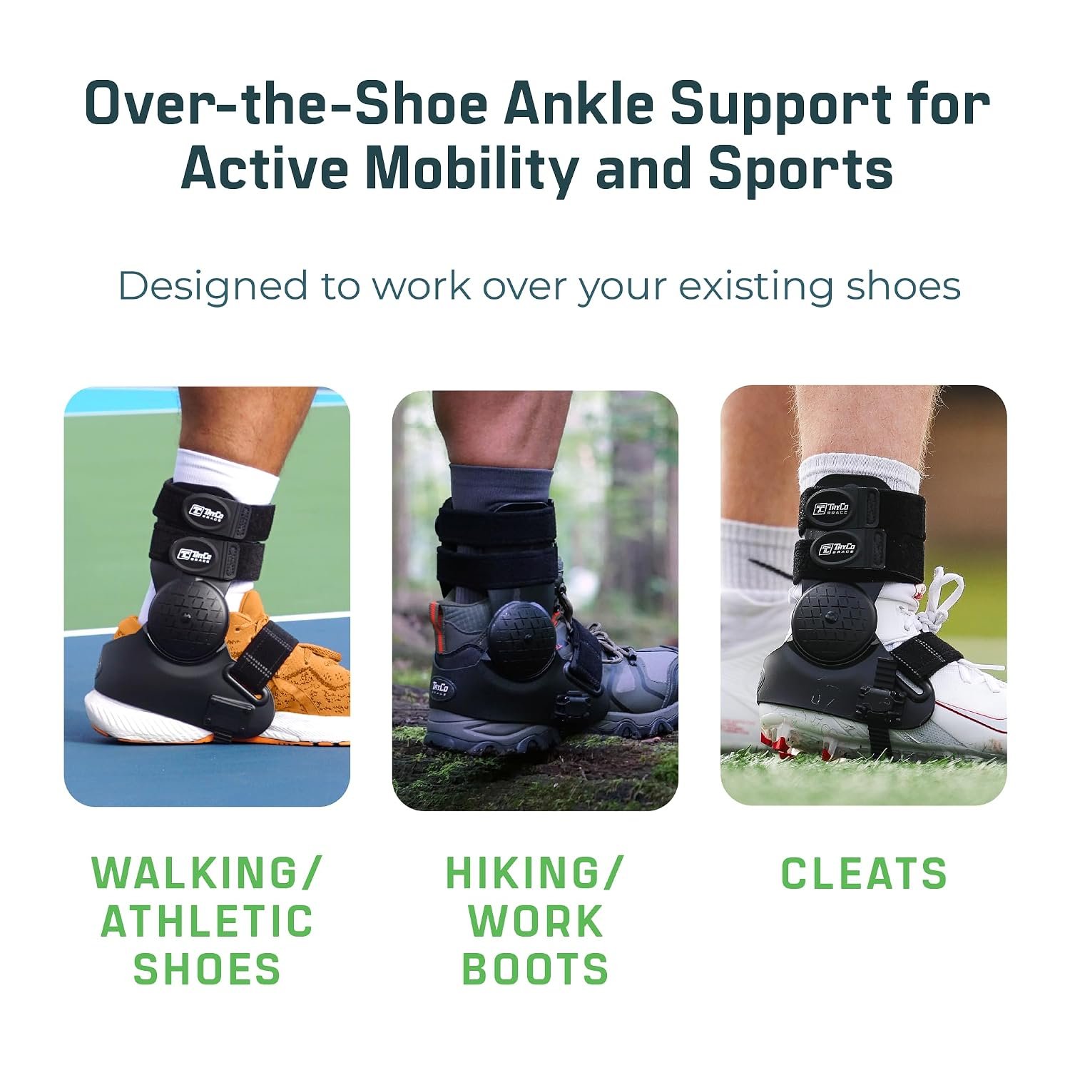 Over-the-Shoe AthleticX Ankle Support Brace for Football, Lacrosse, Hiking, Pickleball, Walking - Accelerate Return to Play & Sports, Unisex (Medium, Right) - Image 2