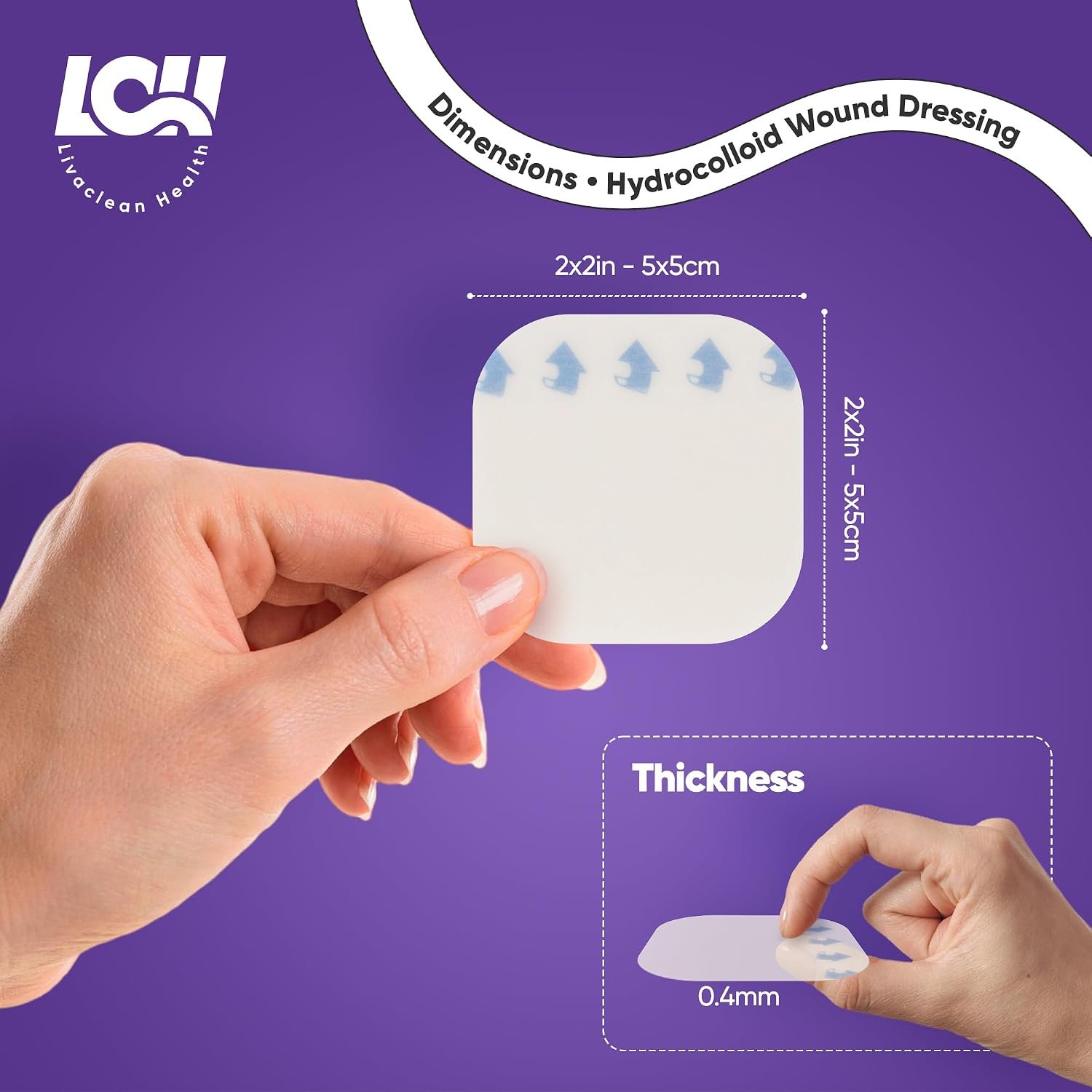15 CT 2" x 2" Hydrocolloid Wound Dressing - Sterile Colloidal Bandages - Adhesive Hydrocolloid Bandages Small - Individually Packed Healing Patches for Wounds and Blisters by Livaclean Health - Image 4