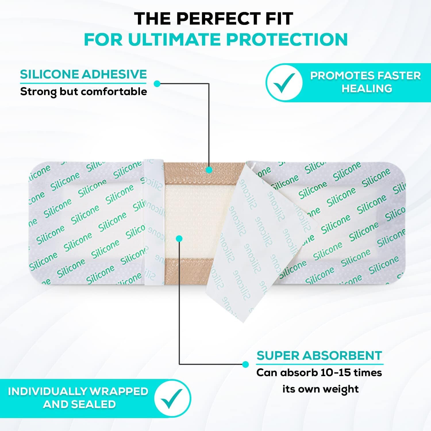 MedVance Silicone Foam Adhesive Dressing with Border, 4"x12", Box of 10 - Image 2