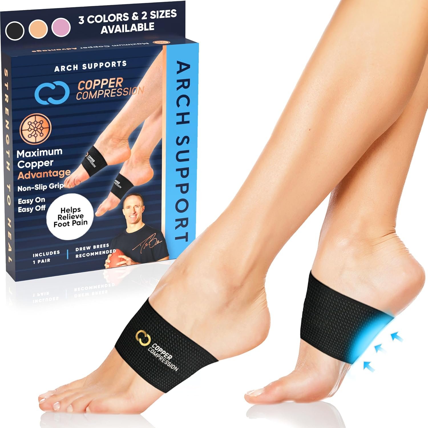 Copper Compression Arch Support Sle...