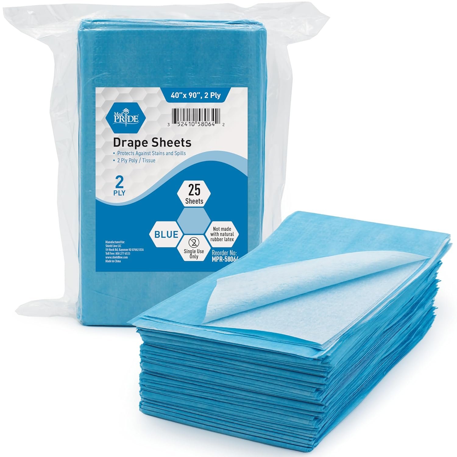 MED PRIDE Disposable 2-Ply Drape Sh...