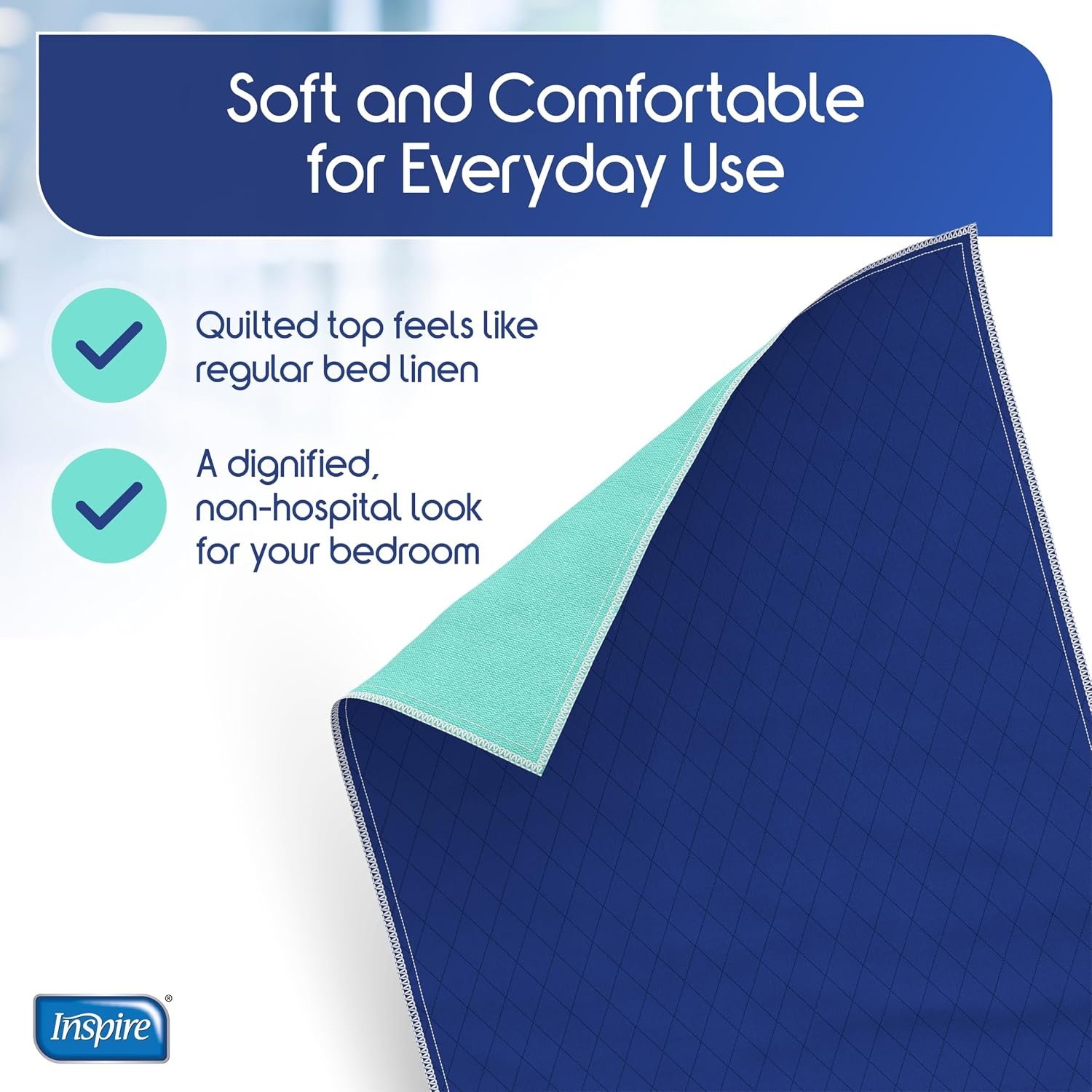 Inspire Waterproof Mattress Protector, Dark Colored to Hide Stains, Extra Large 34 x 54, Quilted Bed Pad for Incontinence Washable, for Adults and Kids - Image 5