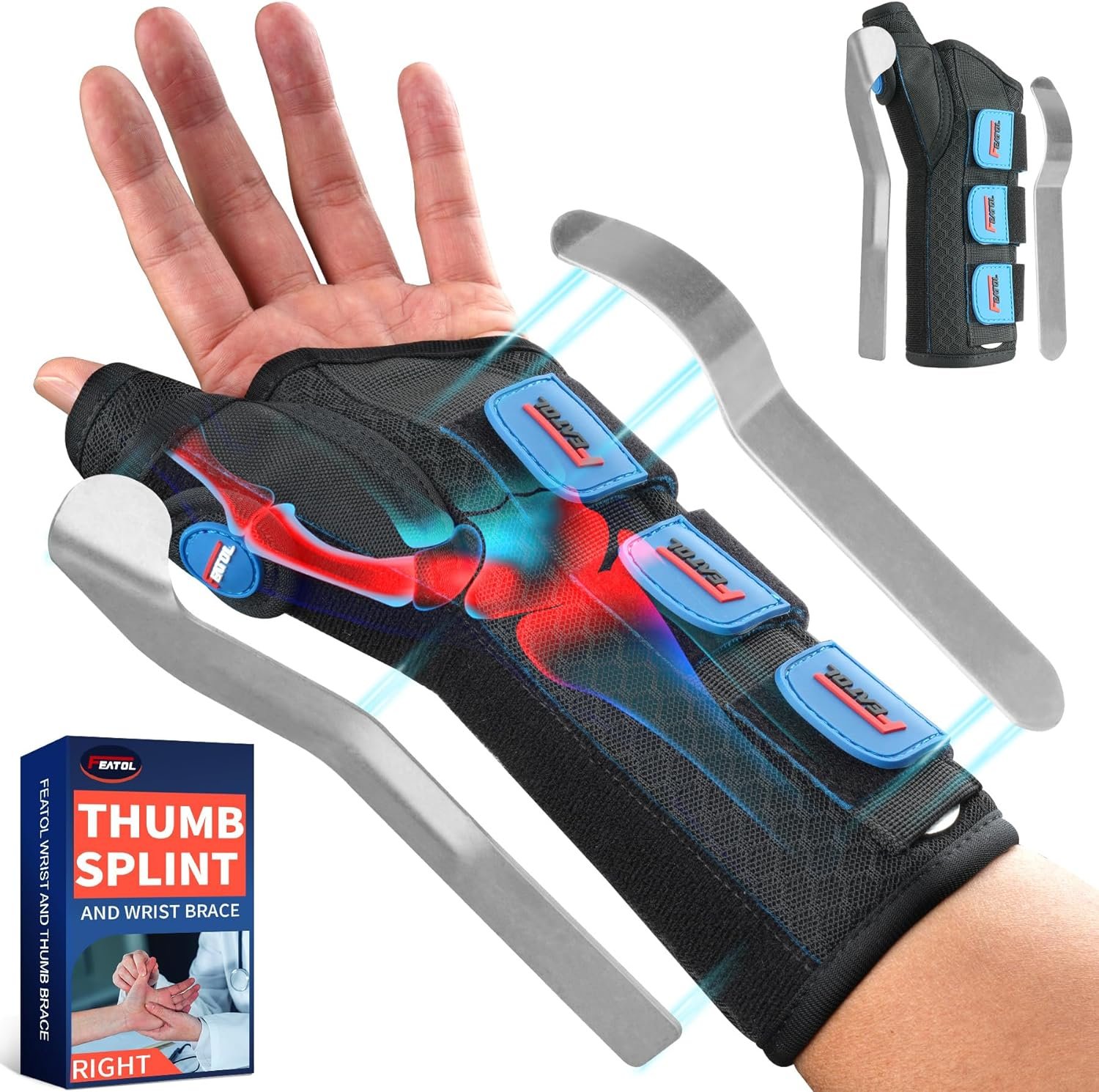 FEATOL Thumb Spica Splint Wrist Bra...