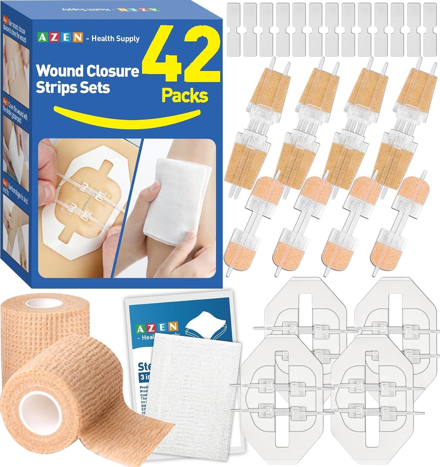 AZEN 42 Pack Wound Closure Strips, ...