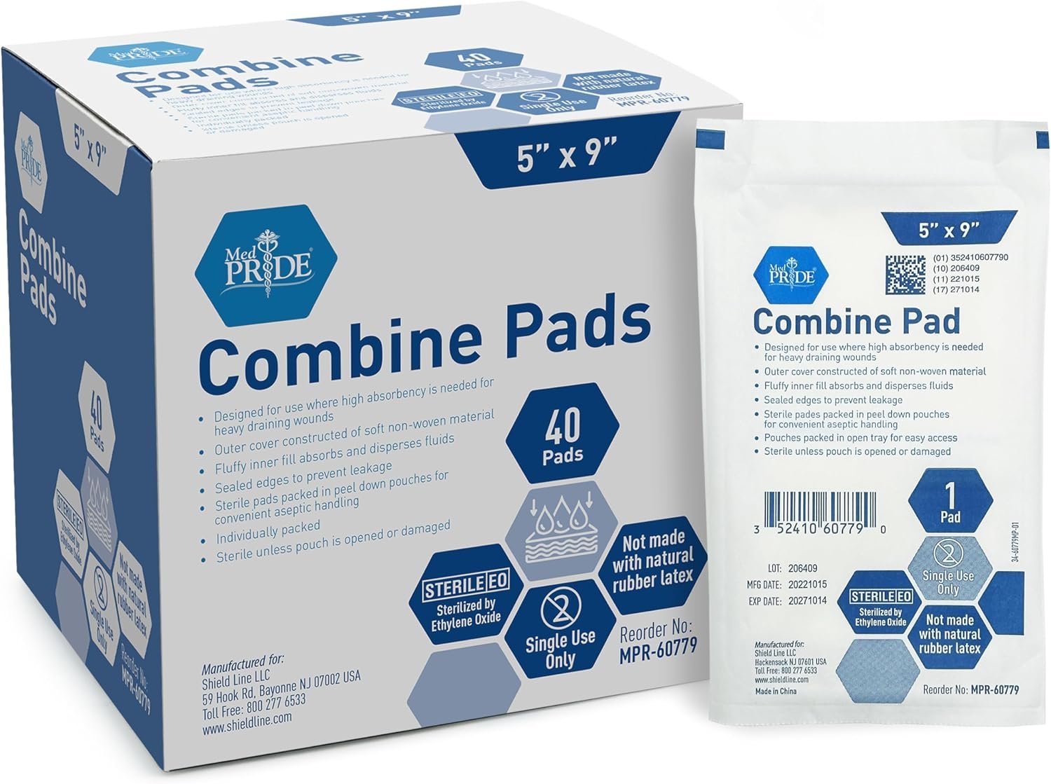 MED PRIDE Sterile ABD Combine Pads,...