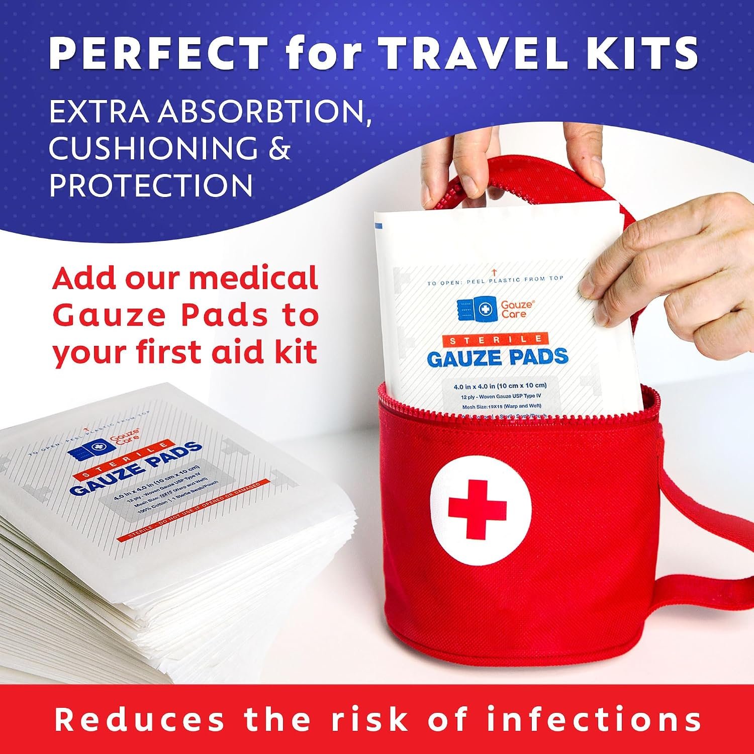 100pc Large Sterile Gauze Pads 4x4 Sterile for Wounds Bulk - 12ply Woven Gauze Sponges - USP IV Breathable Mesh 4x4 Gauze Pads Sterile for Enhanced Absorption - First Aid Medical - Image 5