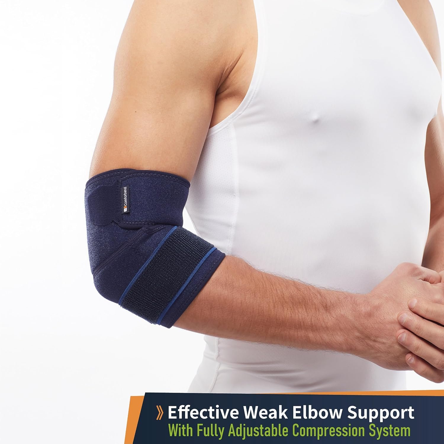 Comforband Adjustable Elbow Brace – Targeted Support for Tennis Elbow, Golfer's Elbow, Tendonitis, Arthritis, Bursitis, Sprains, and Strains – One-Size-Fits-Most Compression Sleeve for Pain Relief and Injury Recovery - Image 7