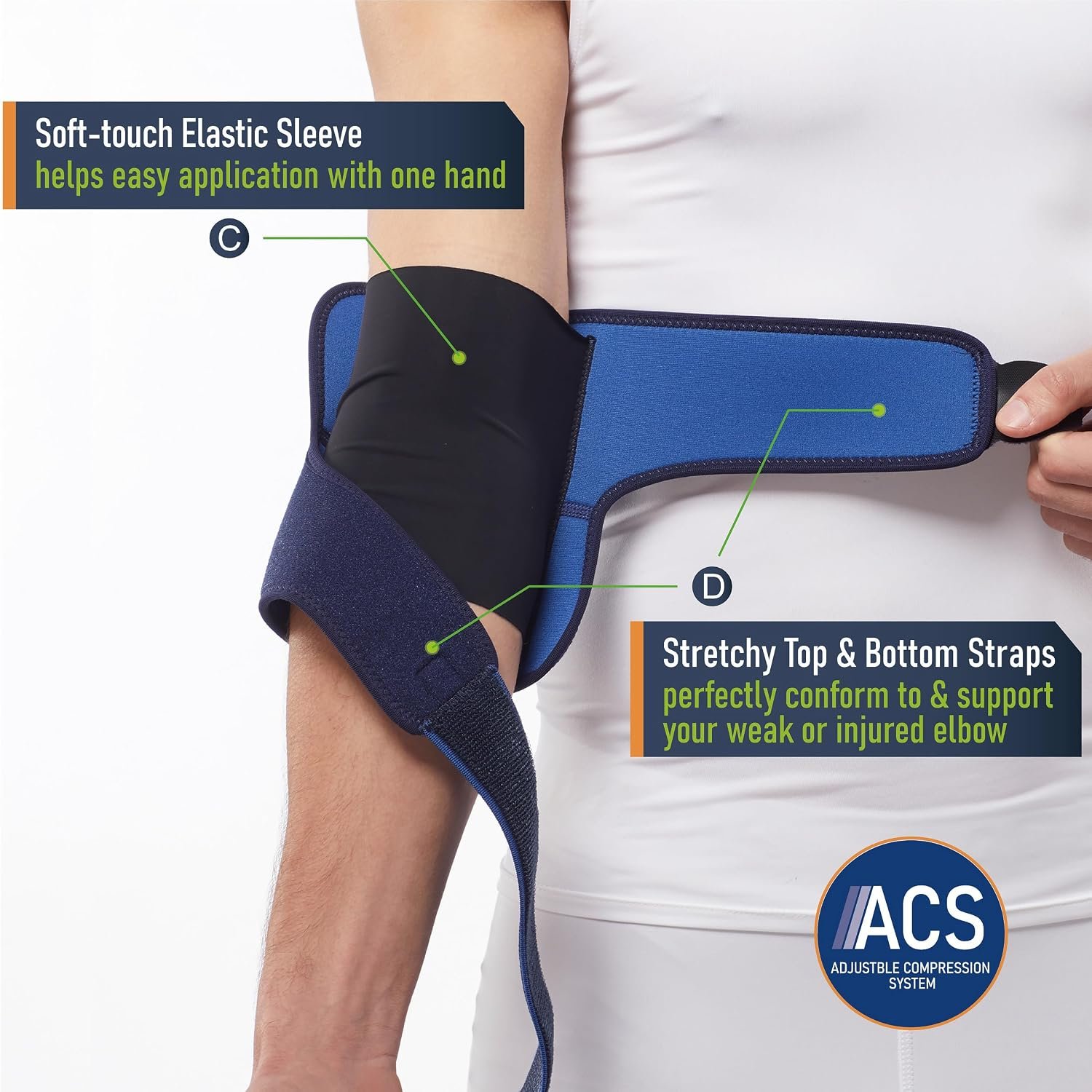 Comforband Adjustable Elbow Brace – Targeted Support for Tennis Elbow, Golfer's Elbow, Tendonitis, Arthritis, Bursitis, Sprains, and Strains – One-Size-Fits-Most Compression Sleeve for Pain Relief and Injury Recovery - Image 4