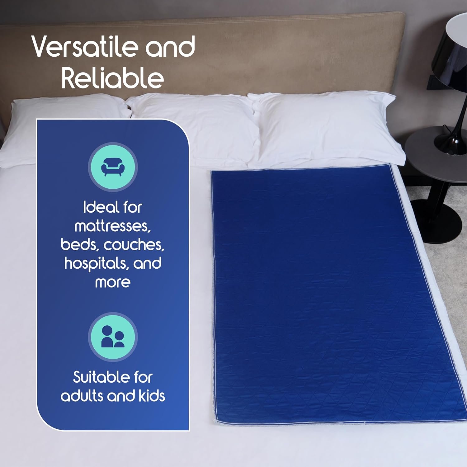 Inspire Waterproof Mattress Protector, Dark Colored to Hide Stains, Extra Large 34 x 54, Quilted Bed Pad for Incontinence Washable, for Adults and Kids - Image 2