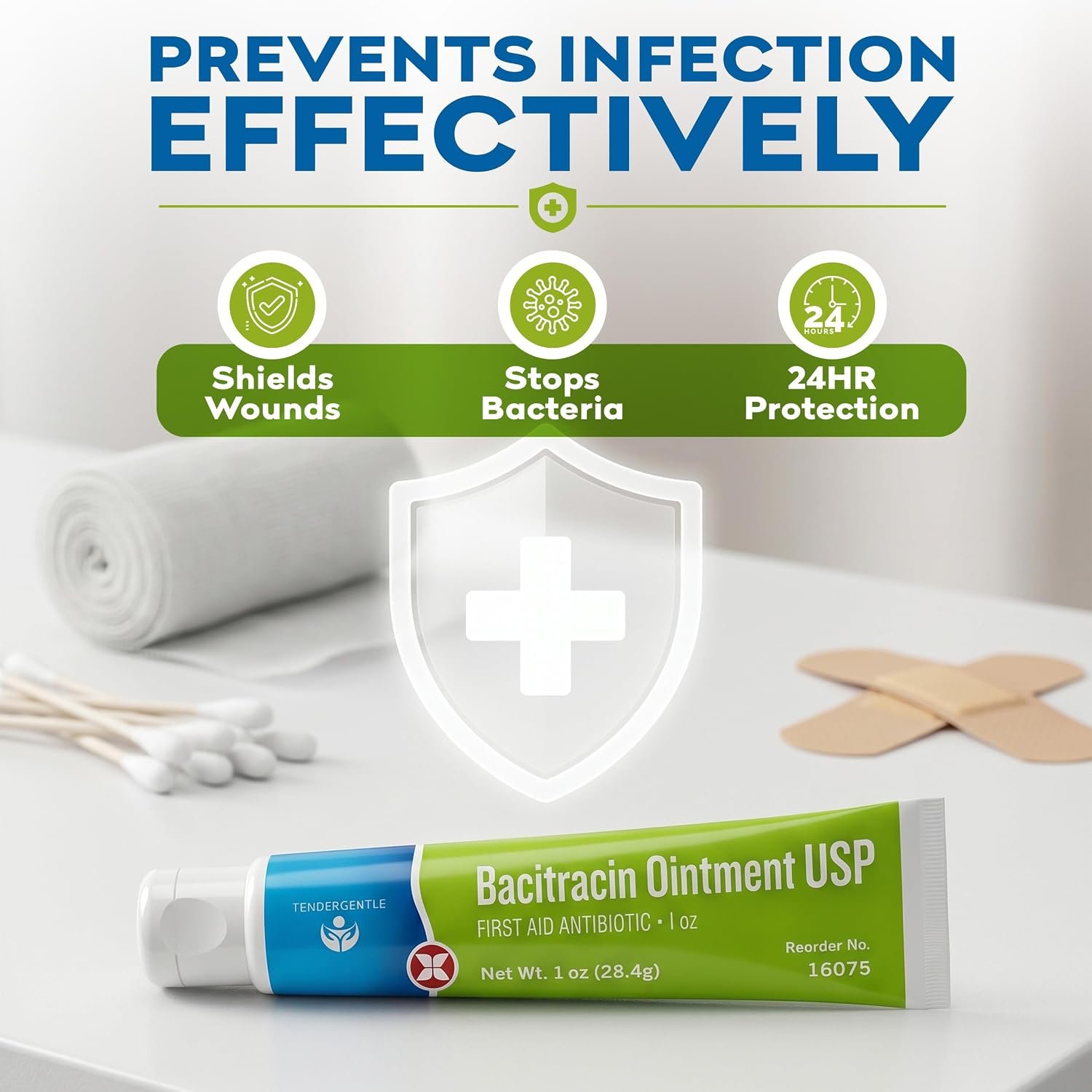Bacitracin Antibiotic Ointment with Zinc USP - 1 oz Topical Antibiotic First Aid Ointment - Helps Prevent Infection in Minor Cuts, Scrapes, and Burns - Image 7