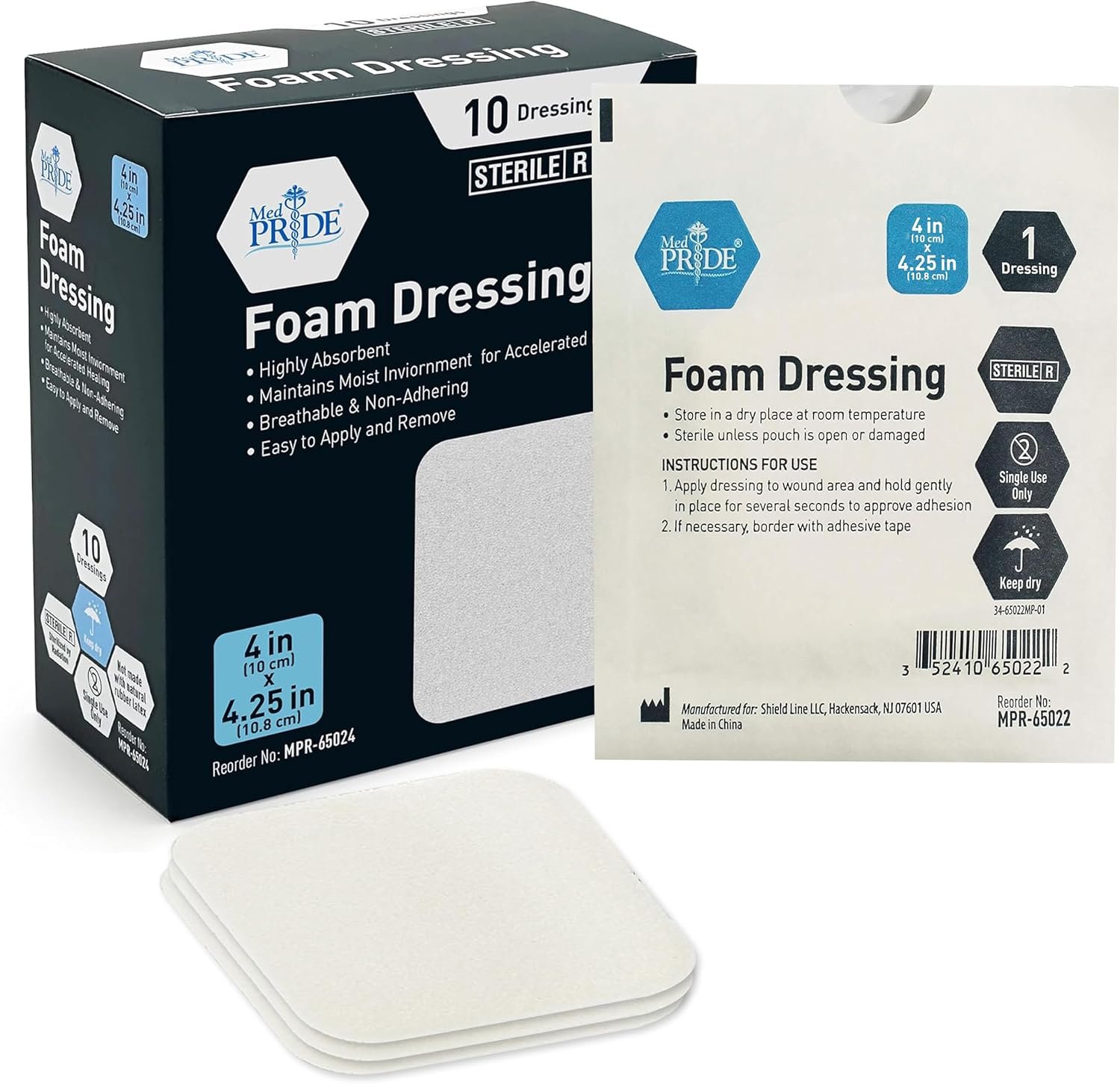 MED PRIDE Sterile Foam Wound Dressi...