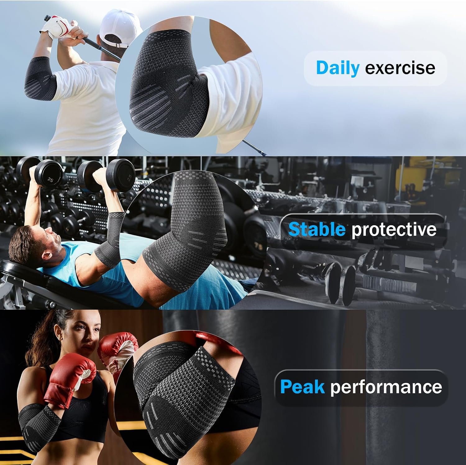 POWERLIX 2Pack Elbow Orthopedic Brace Compression Support (Pair) - Elbow Sleeve for Tennis, Golfer’s, Bursitis, and Sprains, Arthritis, Tendonitis. Pain Relief(Black, S) - Image 6