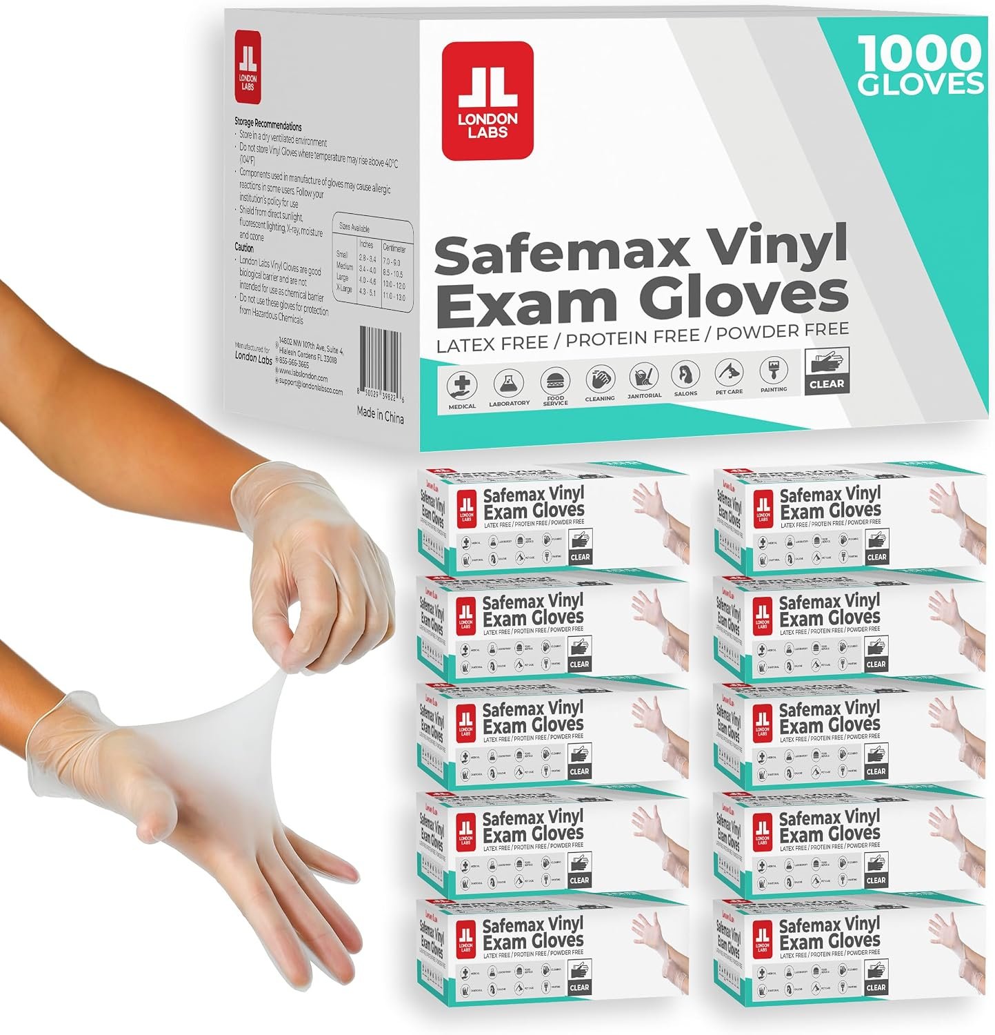 London Labs Medical Clear Vinyl Glo...