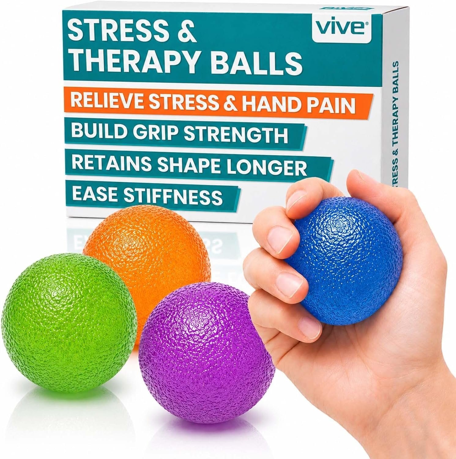 Vive Stress Balls for Hand Therapy,...