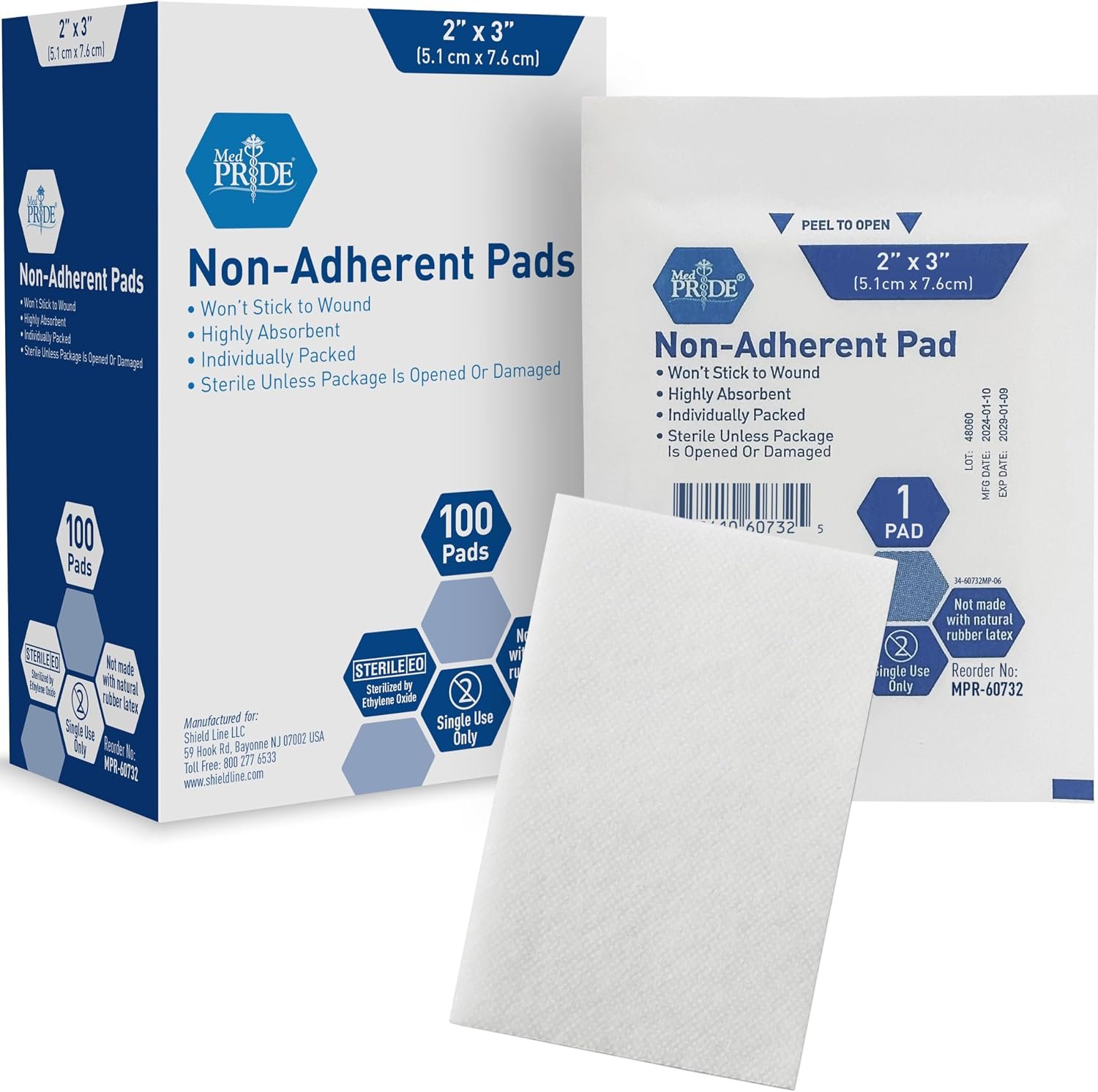 MED PRIDE Sterile Non Stick Pads fo...