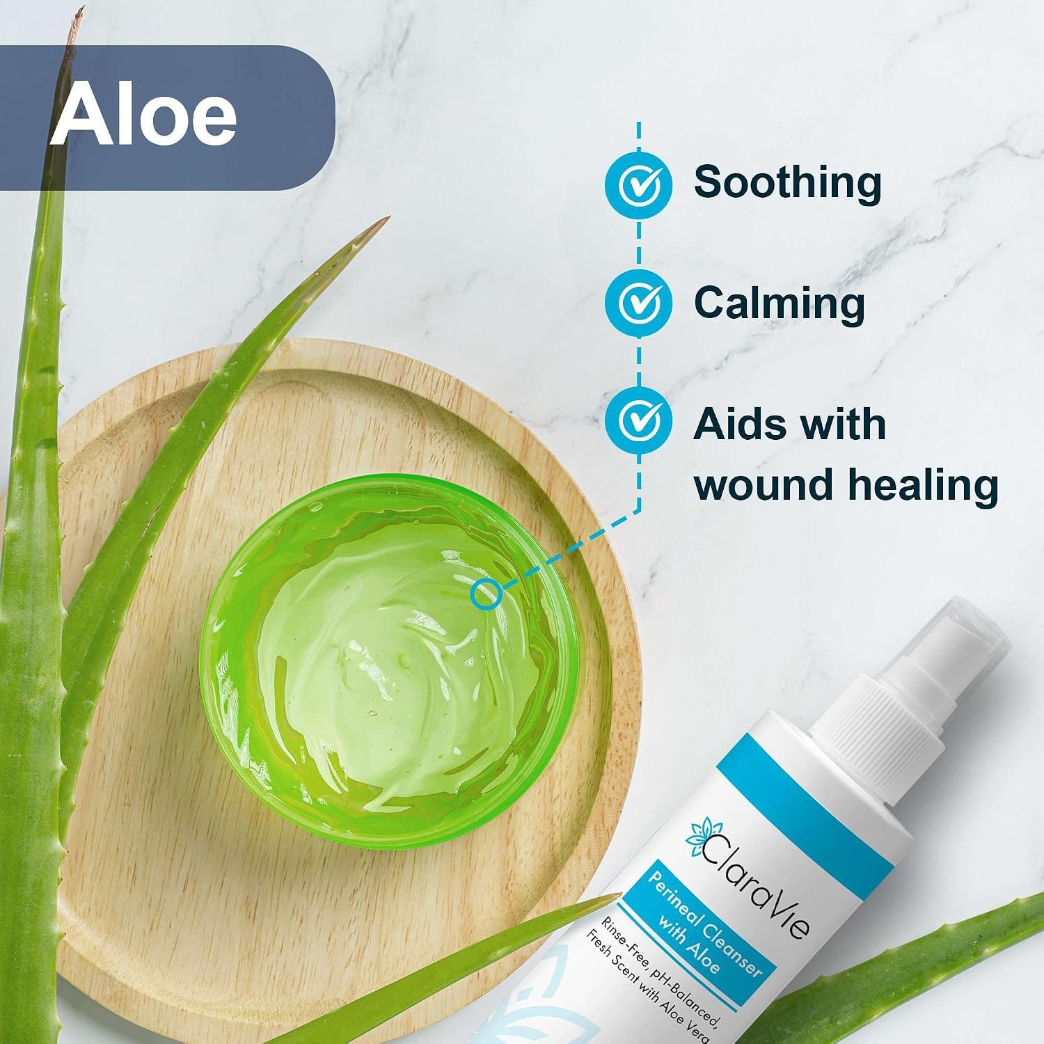 ClaraVie Perineal Cleanser with Aloe - 8 Fl Oz Perineal Spray for Postpartum and Incontinence - Deodorizing, Non Drying, pH Balanced, No Rinsing Required - Image 3
