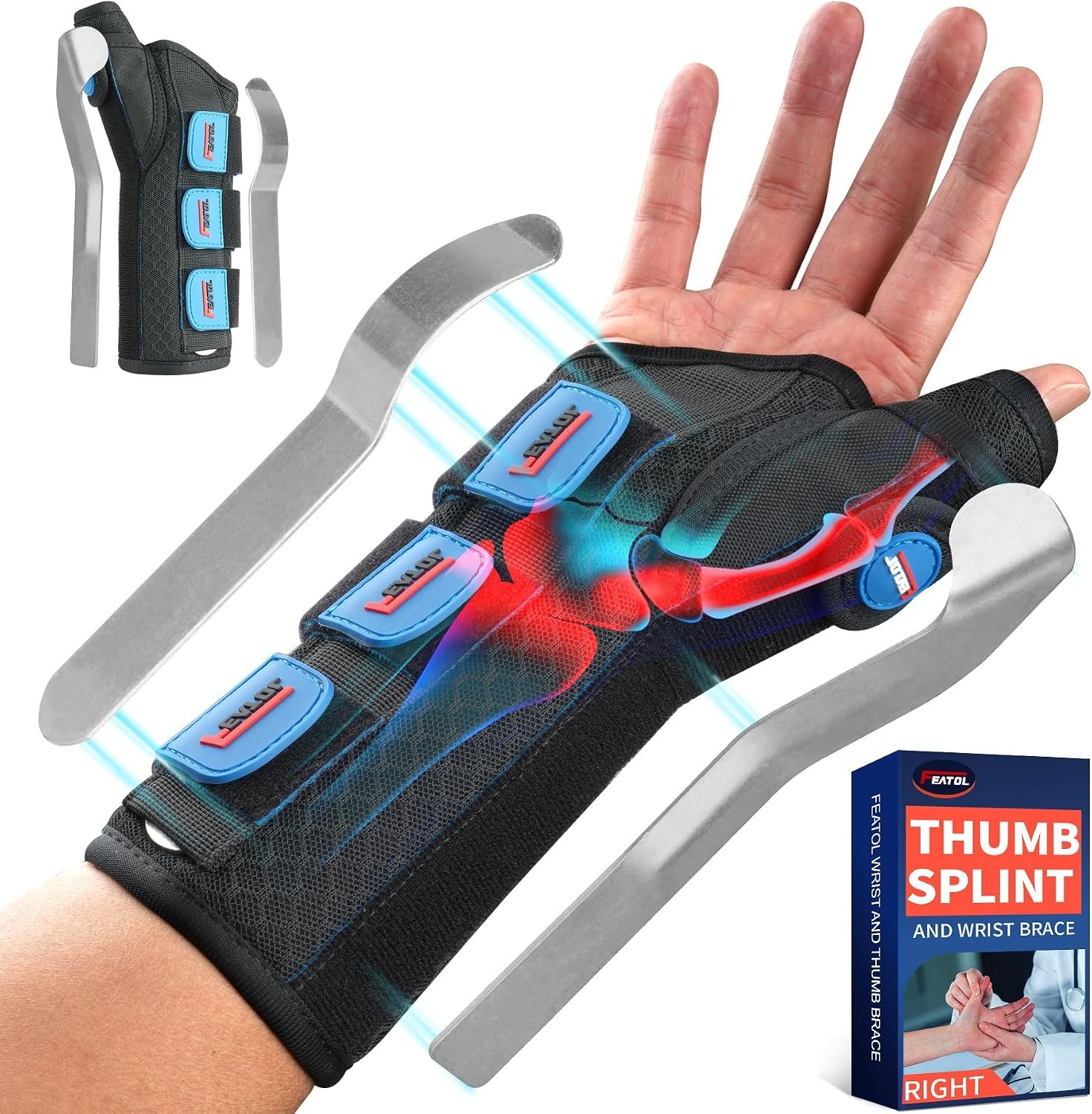 FEATOL Thumb Spica Splint Wrist Bra...