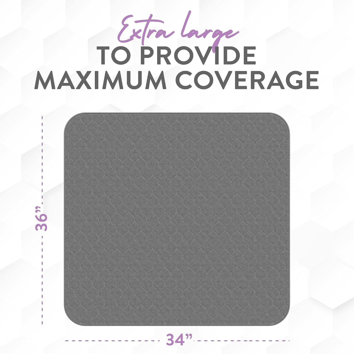 Inspire Underpads | Stain Hiding Gray Reusable Incontinence Bed Pads | Waterproof Mattress Pad | for Adults Babies and Dogs (34 X 36 - 6 Pack) - Image 2