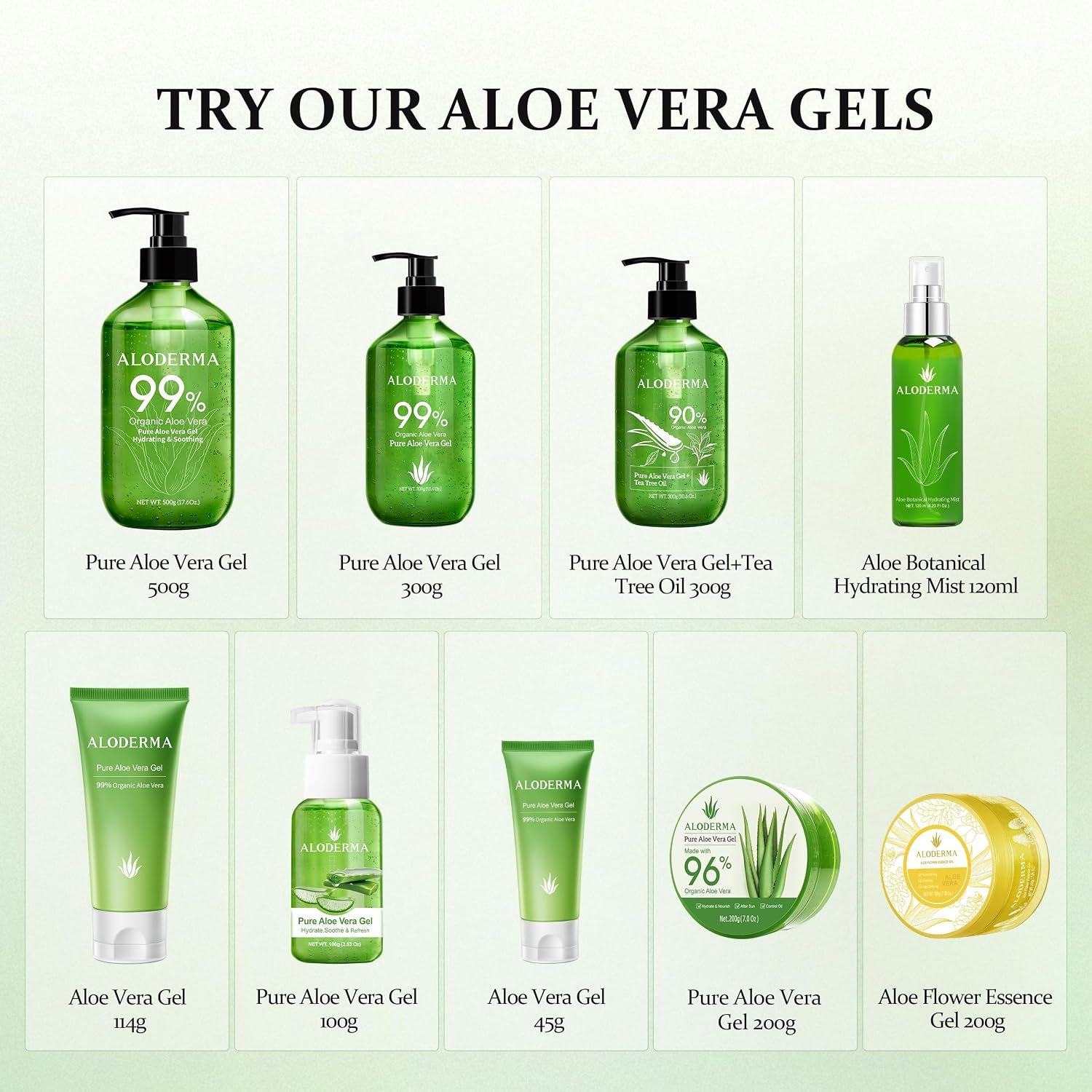 Aloderma Travel Size Aloe Vera Gel Made within 12 Hours of Harvest with 99% Pure Organic Aloe Vera for Body, Face, & Scalp - Hydrating & Soothing Gel for After Sun Care - 1.5oz Squeeze Tube - Image 8