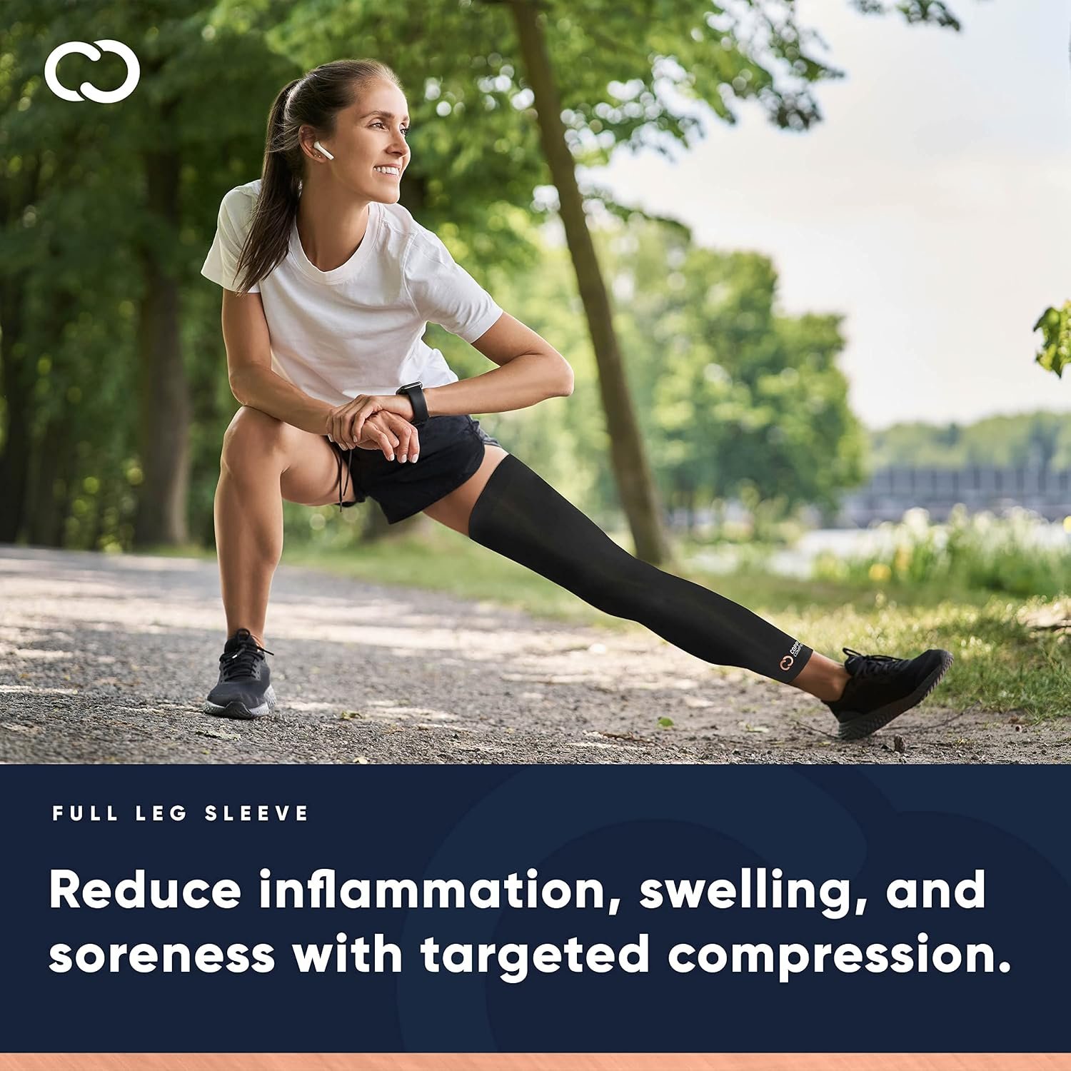 Copper Compression Leg Compression Sleeve - Copper Infused Knee Stabilizer Brace for Running, Meniscus Tear, ACL, MCL, Arthritis, Joint Pain Relief - Thigh & Calf Support for Men & Women - Black - M - Image 4