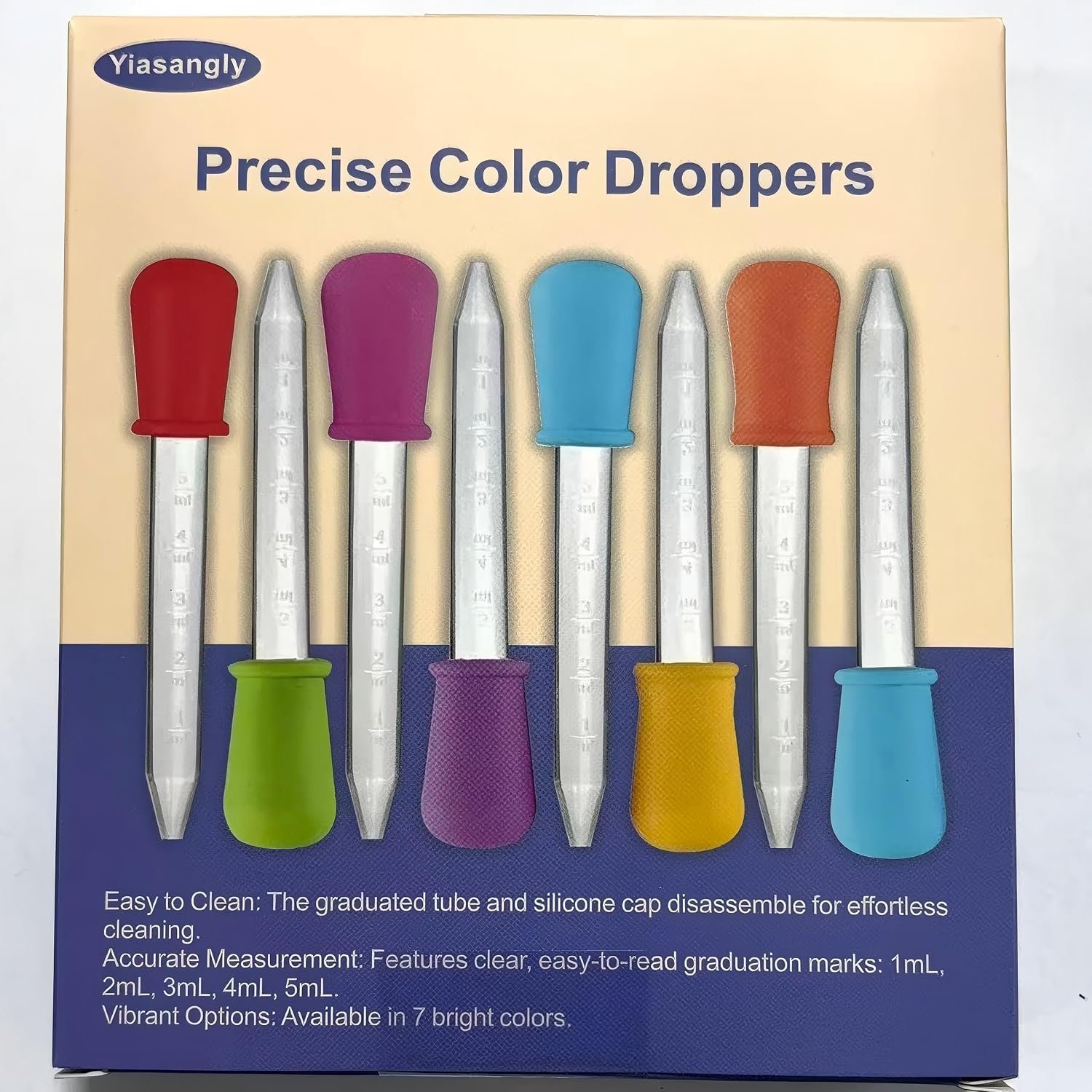 Yiasangly 5ml Liquid Droppers Clear Medicine Silicone and Plastic Pipettes Eye Dropper with Bulb Tip for Kids Candy Molds (8 Pack) - Image 8