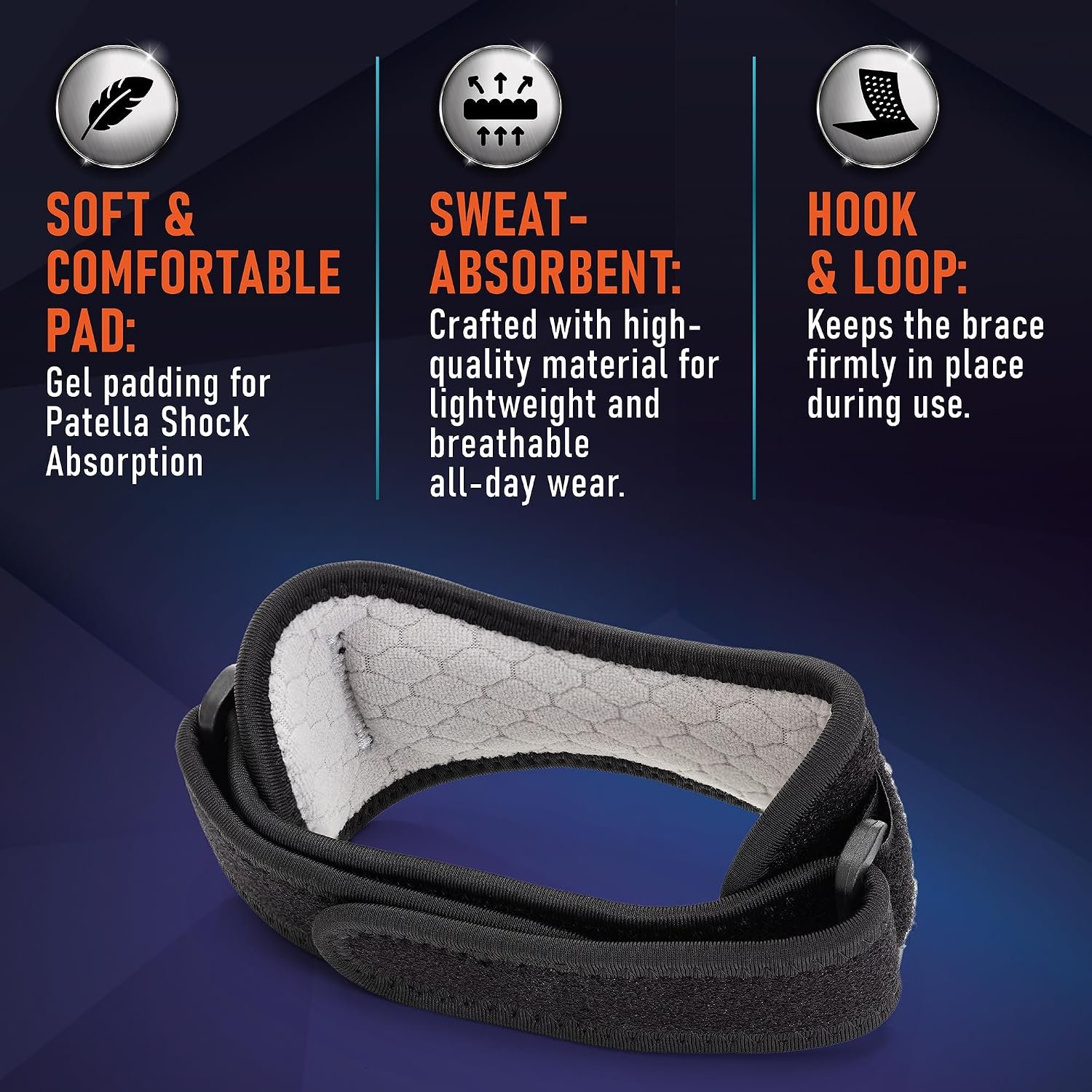 2 Pack Patellar Tendon Support Strap, Knee Brace, Knee Support, Pain Relief - Image 4