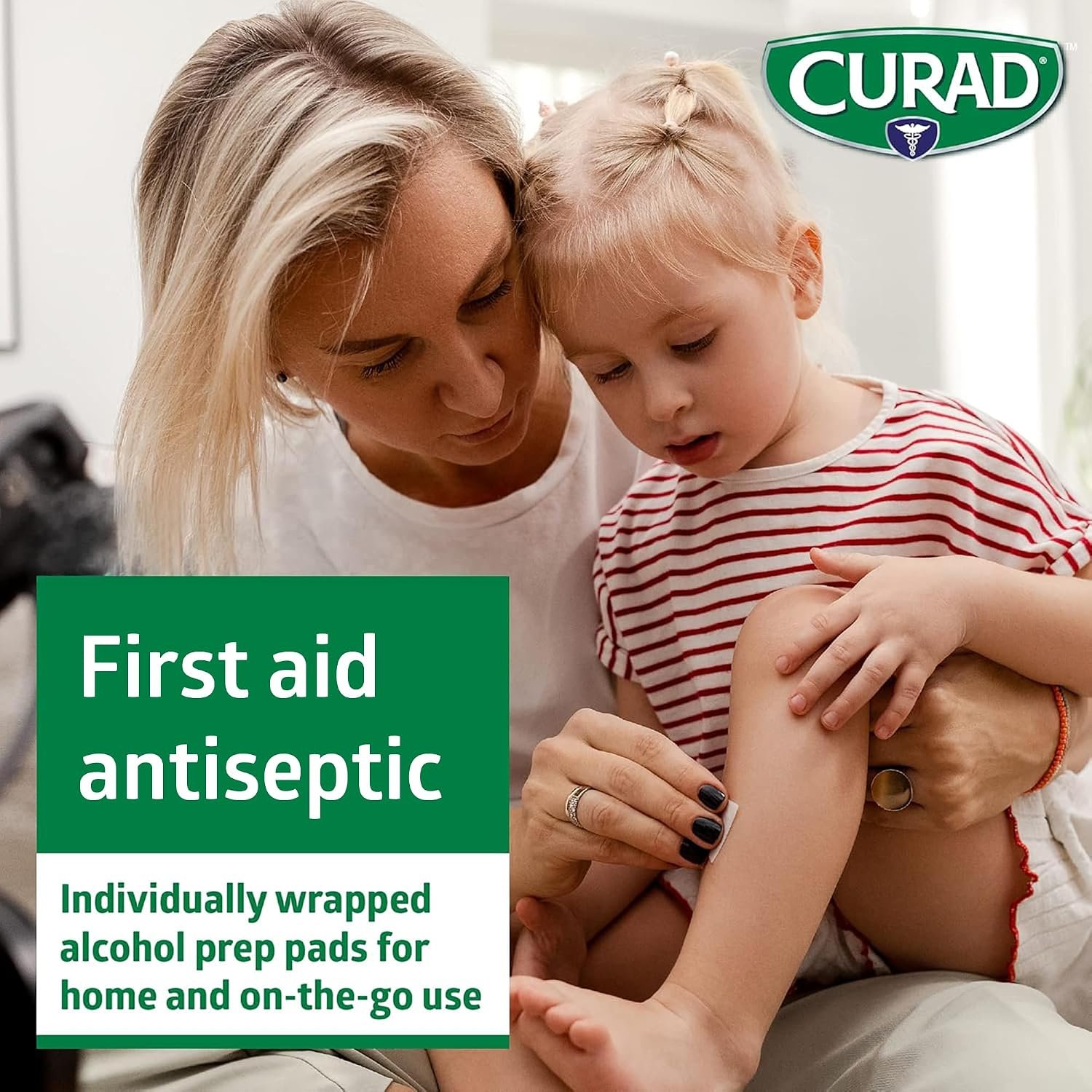 CURAD Alcohol Prep Pads, 400 Count, Medium 70% Isopropyl Alcohol Wipes, Individually Wrapped, First Aid Alcohol Swabs for Cuts & Scrapes, Medical Alcohol Pads - Image 2